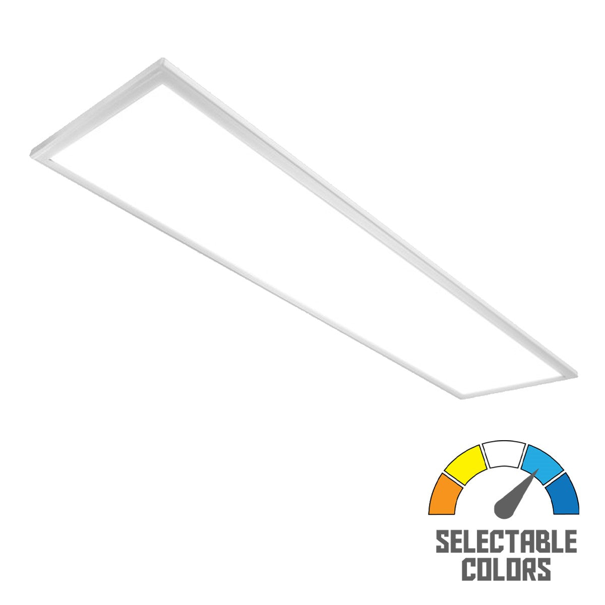 4ft LED Ceiling Light Fixture - 4200 Lumens Surface Mount Panel Light - 3000K/4000K/5000K Color Temperature - White Trim - Perfect for Office, Garage, Warehouse & Commercial Lighting