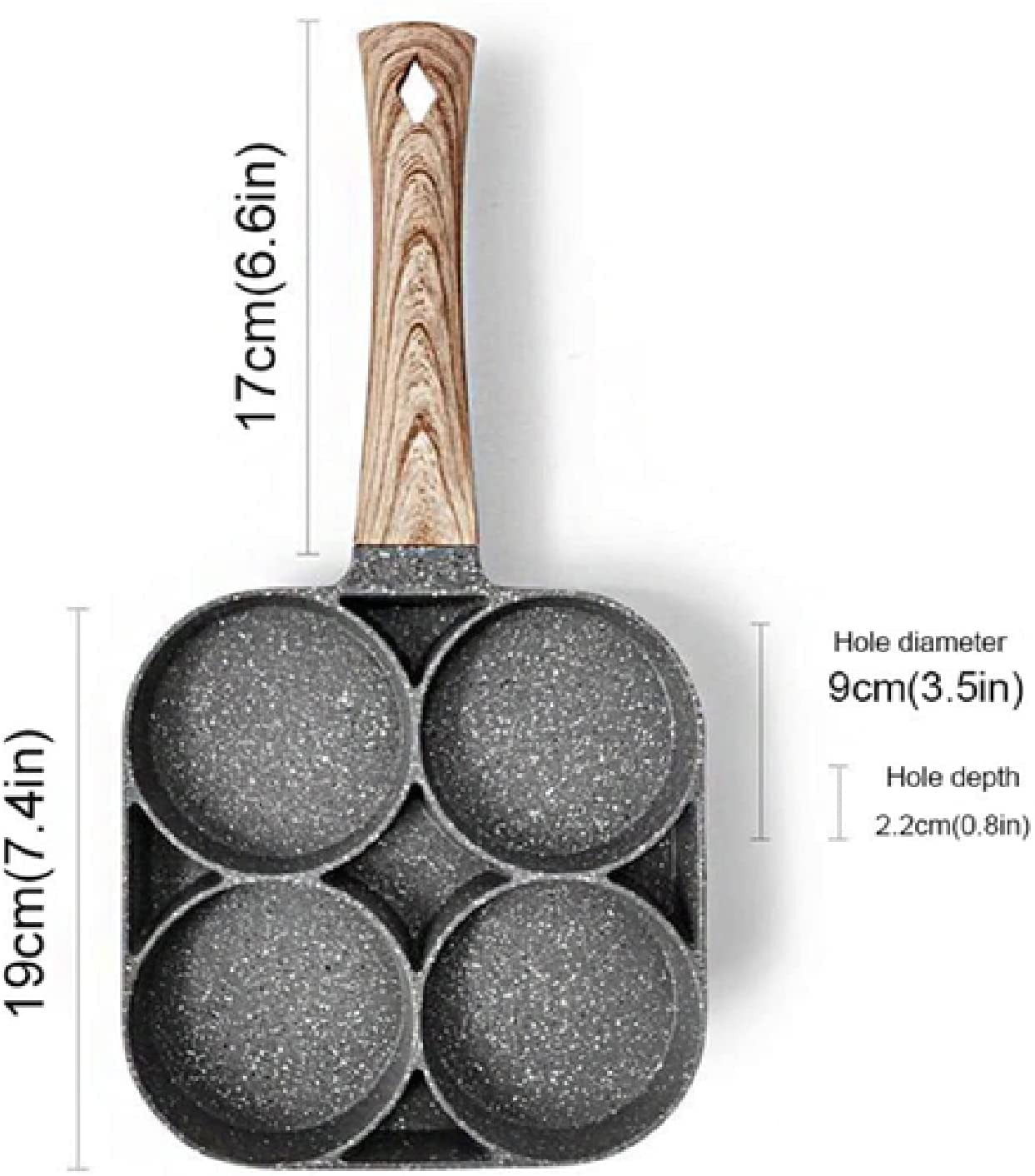 Nonstick 4-Hole Egg Frying Pan - Pancake Maker for Perfect Omelets, Breakfast Sandwiches & Steak - Ideal for Home Cooking, Camping & RV Trips - Easy Clean Breakfast Cookware Set