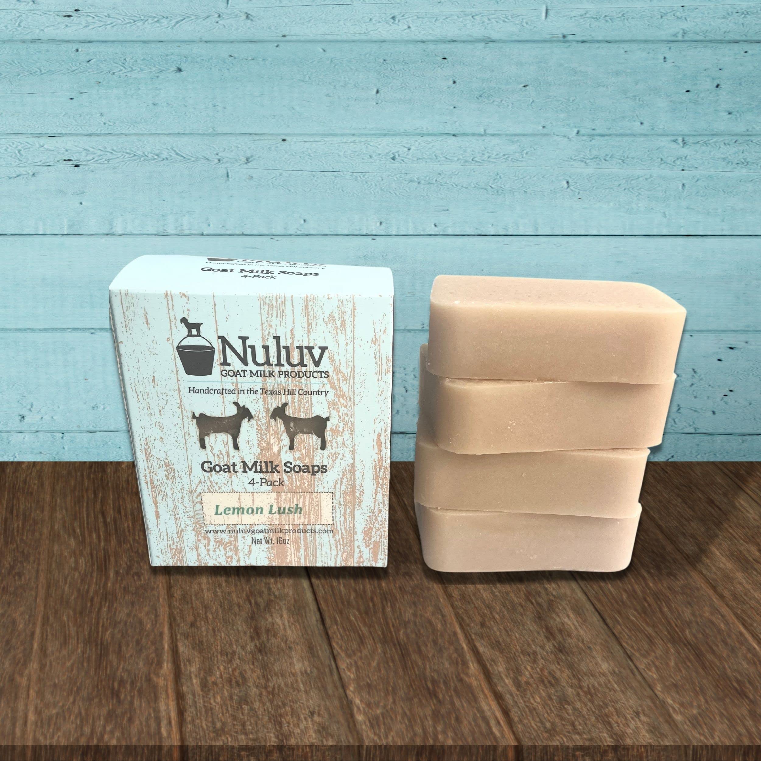 **Goat Milk Bar Soap - Natural Handmade Cleanser for Dry, Sensitive & Oily Skin | Eco-Friendly, Moisturizing & Gentle | Lemon Lush Scent (Pack of 4) - Perfect for Daily Face & Body Wash, Travel & Gifts**