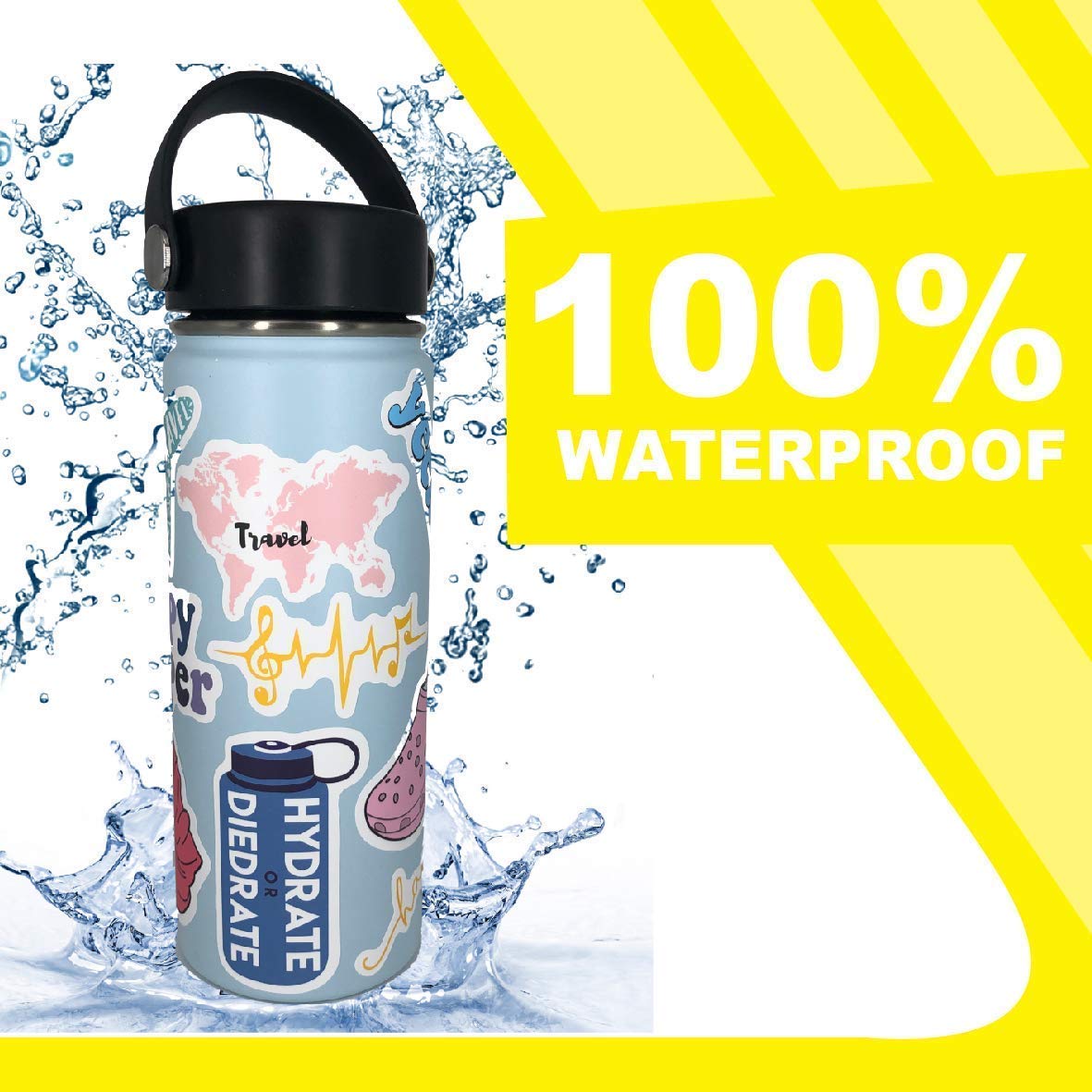 100 Pack Aesthetic Vinyl Stickers for Water Bottles, Laptops & Phones - Cute VSCO Style Waterproof Decals for Teens, Kids & Girls | Perfect for DIY Crafts, School Supplies & Christmas Stocking Stuffers (Multicolor)