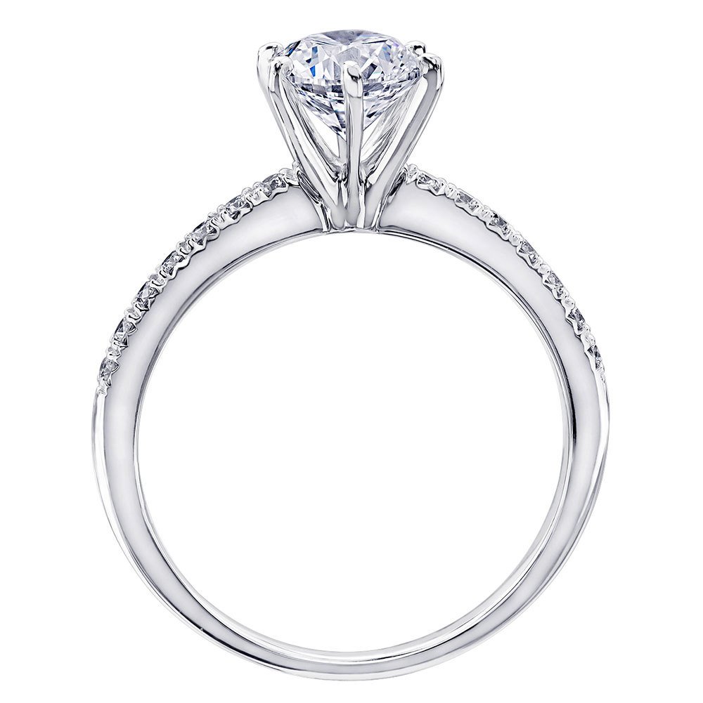 14K White Gold Round Cut 1.20 Carat Solitaire Simulated Diamond Engagement Ring for Women - Perfect Promise Ring, Wedding Proposal Gift, Anniversary Jewelry for Her