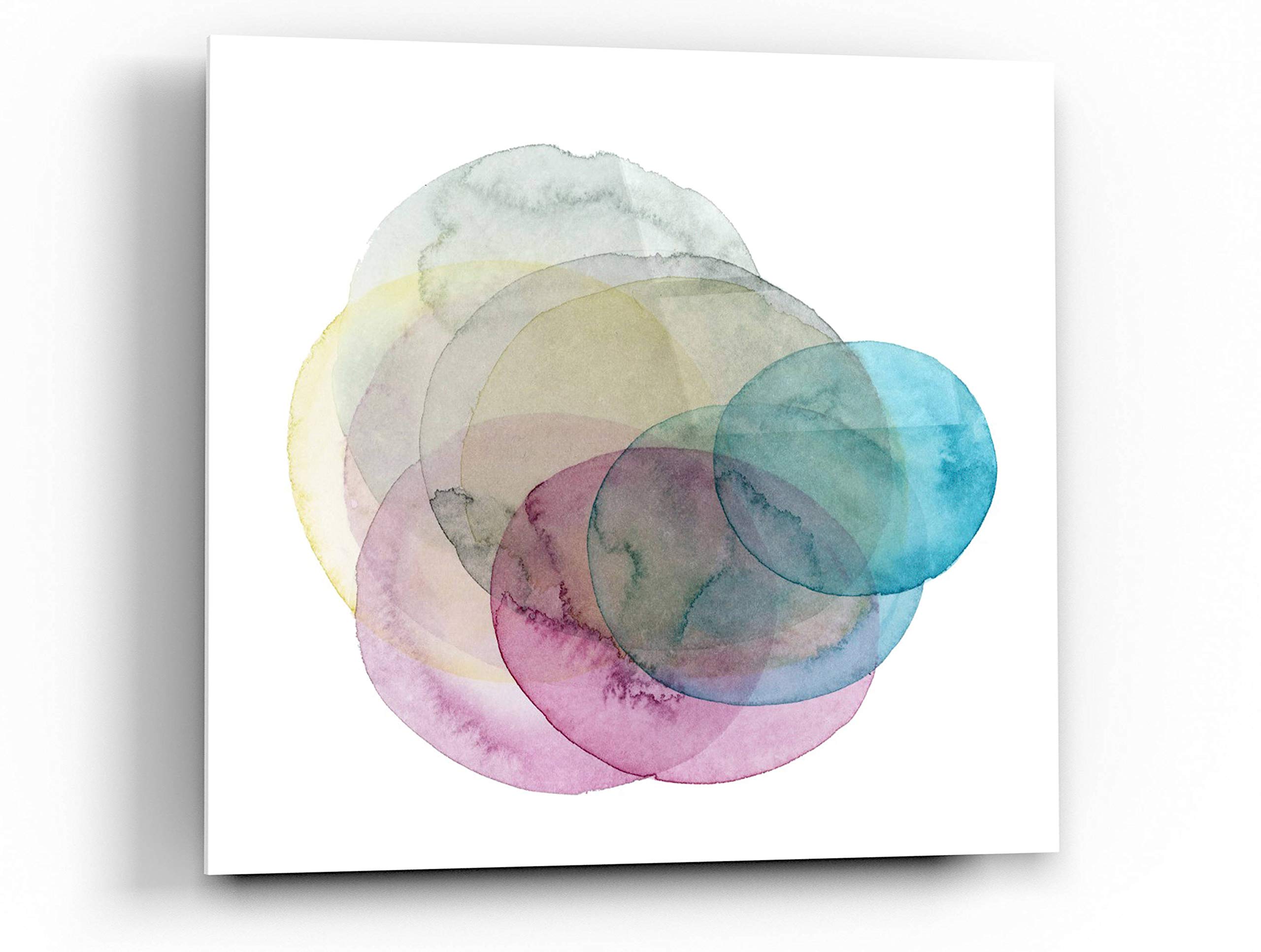 Grace Popp 'Evolving Planets II' Acrylic Glass Wall Art - 24x24 Inch Modern Abstract Painting for Living Room, Bedroom & Office Decor