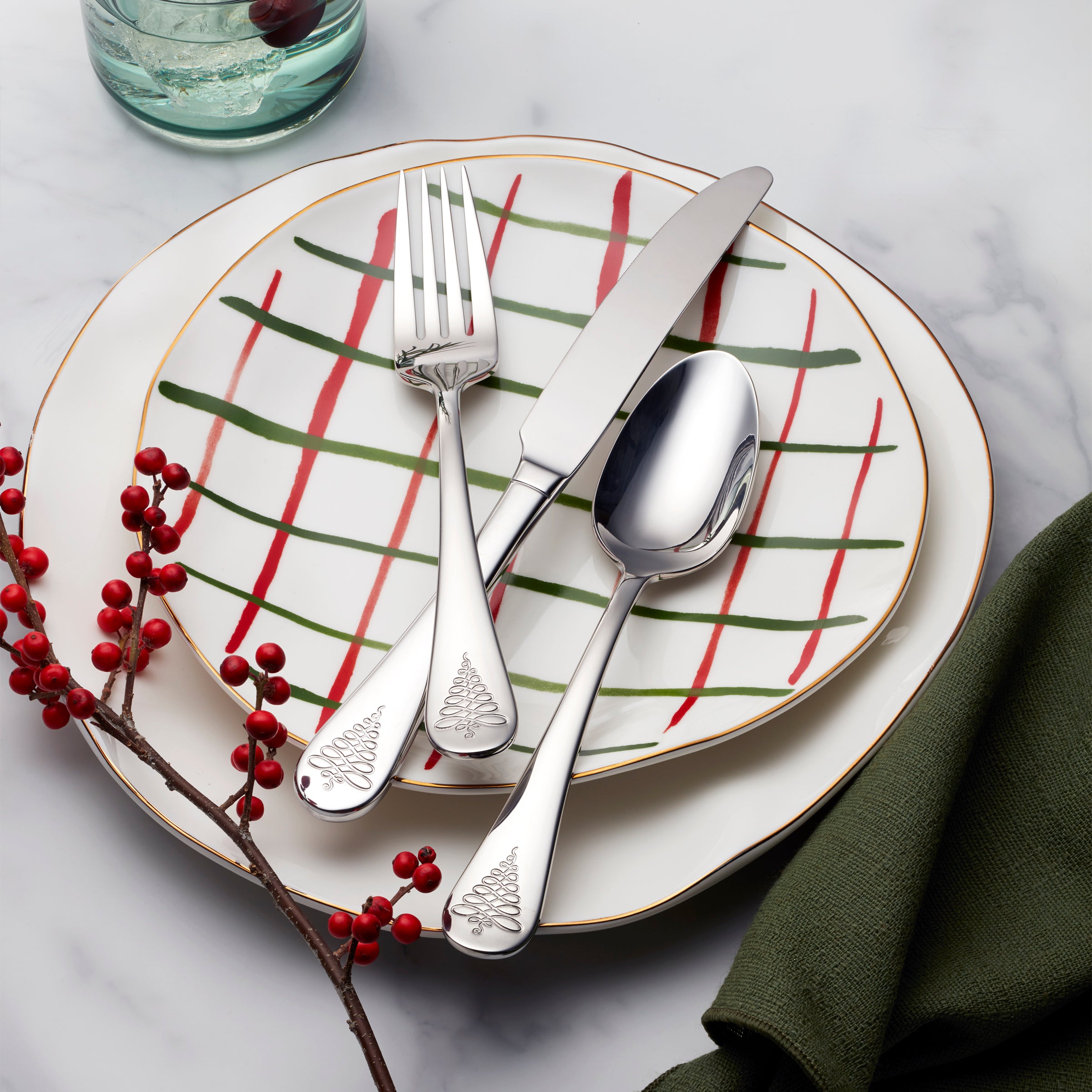 Noella 65-Piece Stainless Steel Flatware Set - Elegant Silverware for 12 Place Settings - Perfect for Dinner Parties, Weddings & Everyday Dining