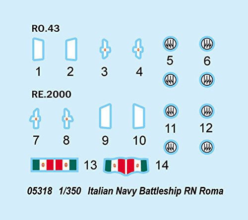 Trumpeter 1/350 Scale RN Roma Italian Navy Battleship Model Kit - Premium Collectible Warship for Display & Wargaming - Perfect for History Buffs & Military Enthusiasts