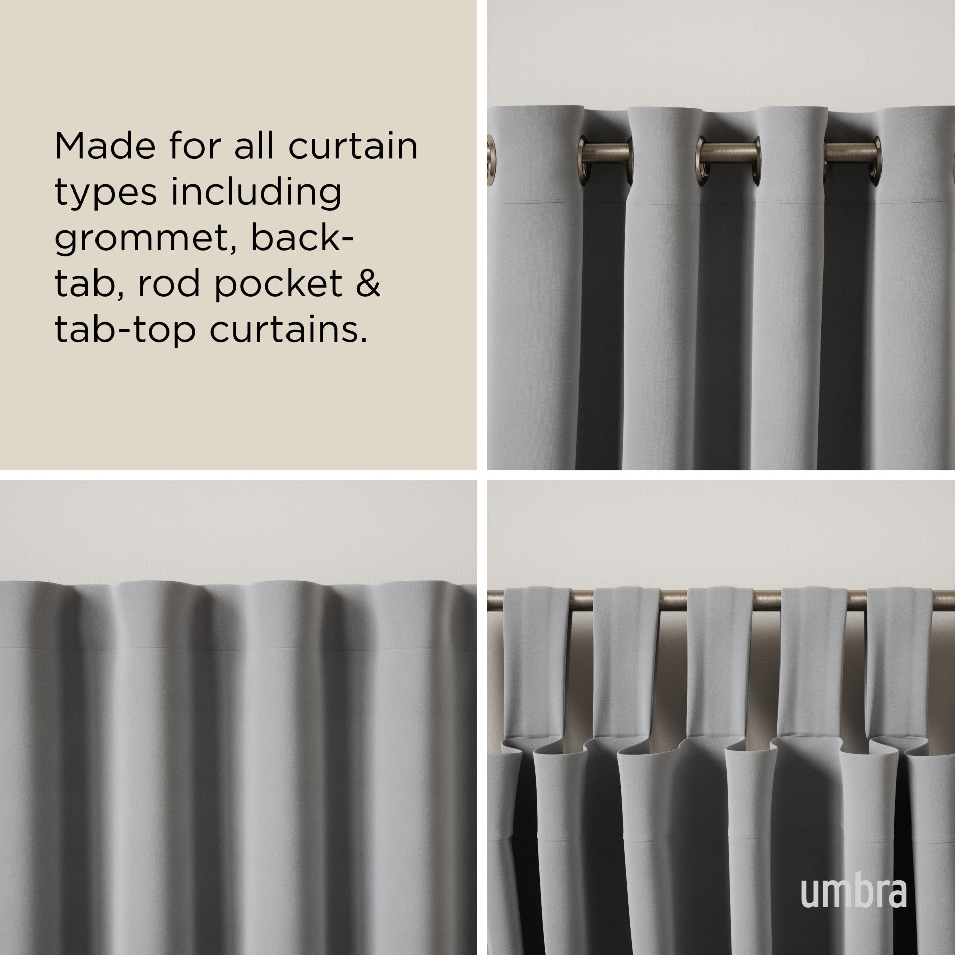 Cleo Adjustable Curtain Rod - Heavy Duty Stainless Steel Tension Rod for Windows, Doors & Closets - Perfect for Blackout, Sheer & Thermal Curtains - Easy No Drill Installation (28-48 Inches)