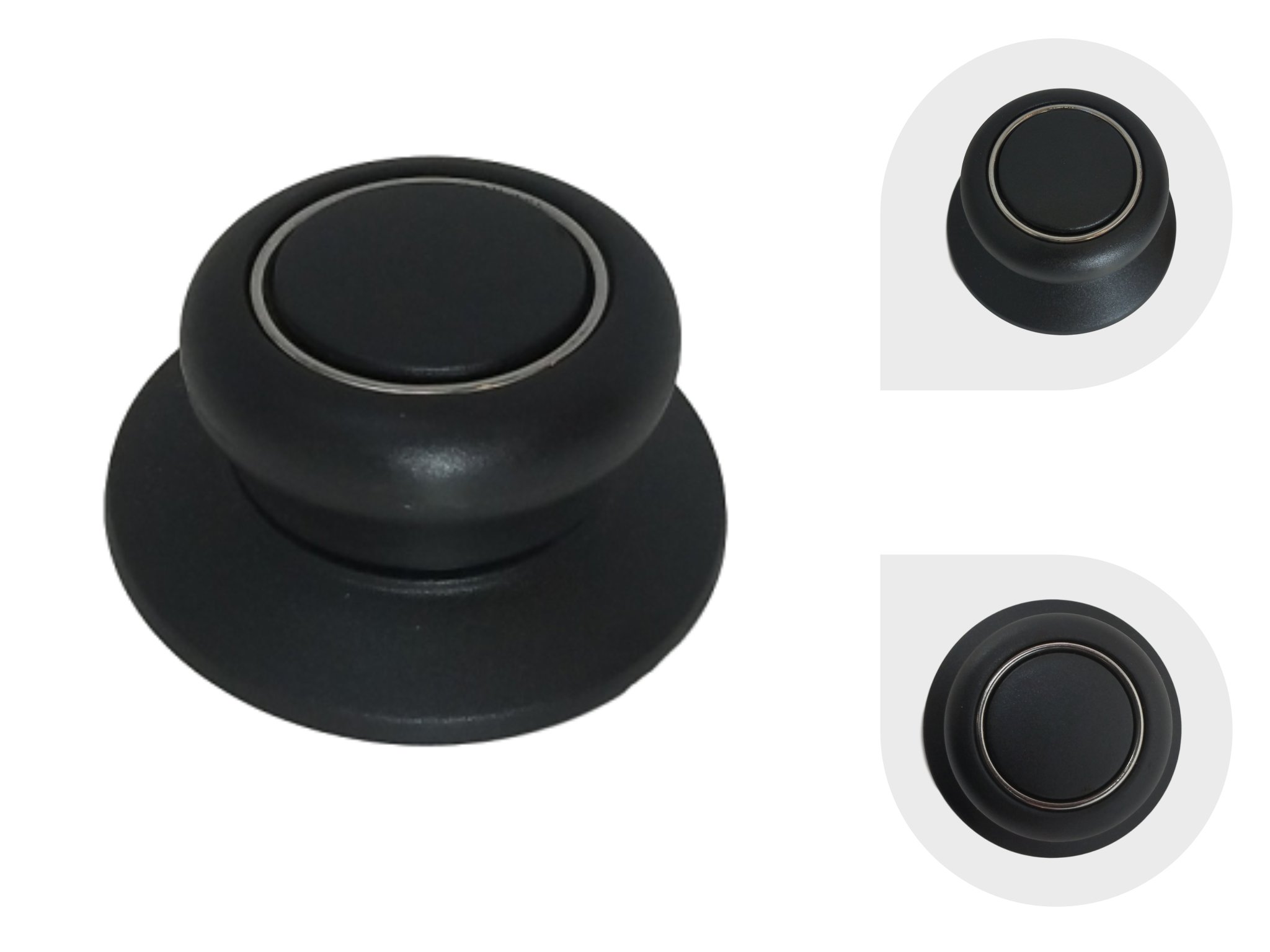 Heat Resistant Bakelite Cookware Replacement Lid Knob - Universal Kitchen Pot Lid Handle with Silver Lining (4-Pack) - Perfect for Stovetop Cooking, Pressure Cookers & Dutch Ovens