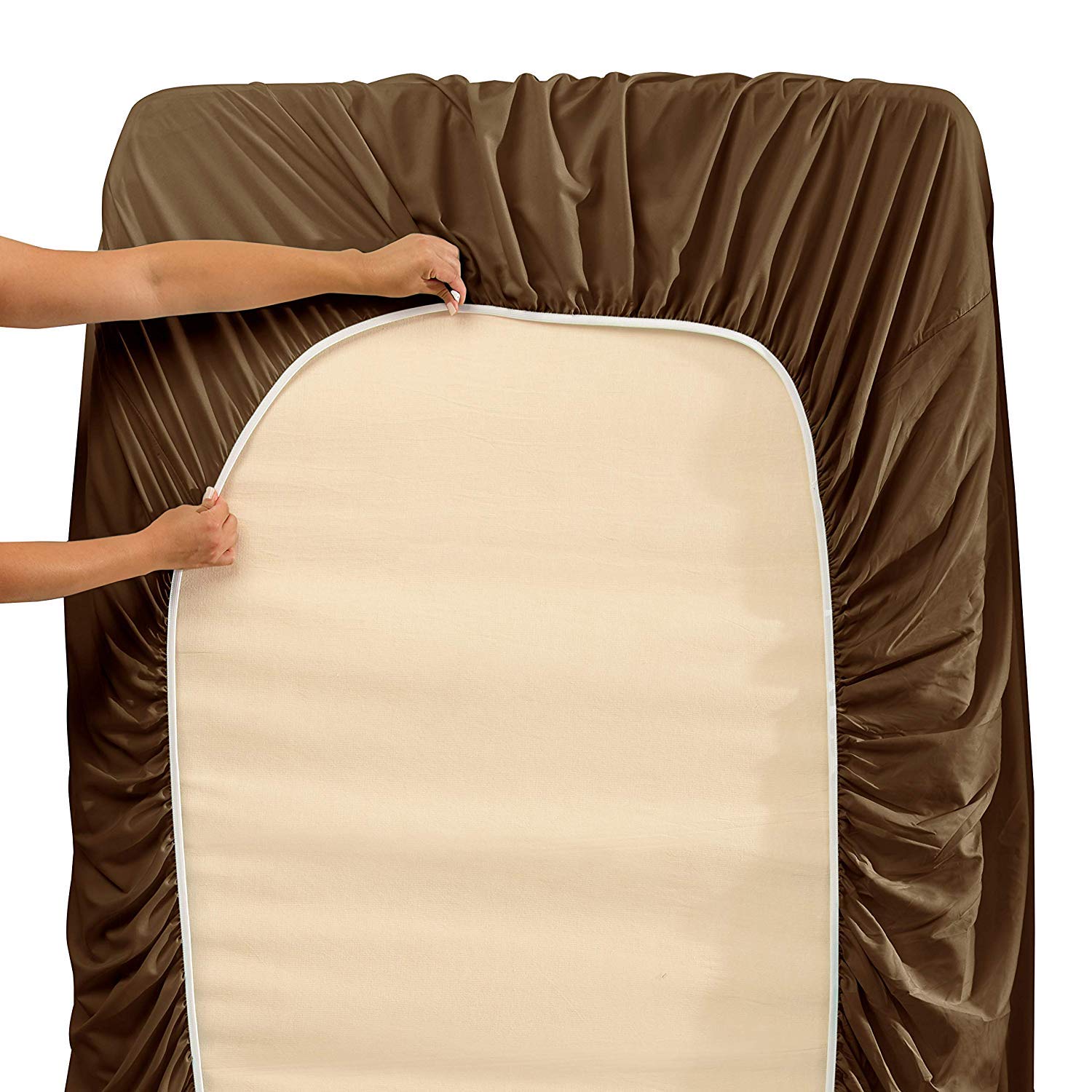JS Sanders 6-Piece Microfiber Bed Sheet Set - Full Size, Chocolate Brown | Soft Breathable Bedding for Comfortable Sleep | Perfect for Guest Rooms, Dorms & Master Bedrooms