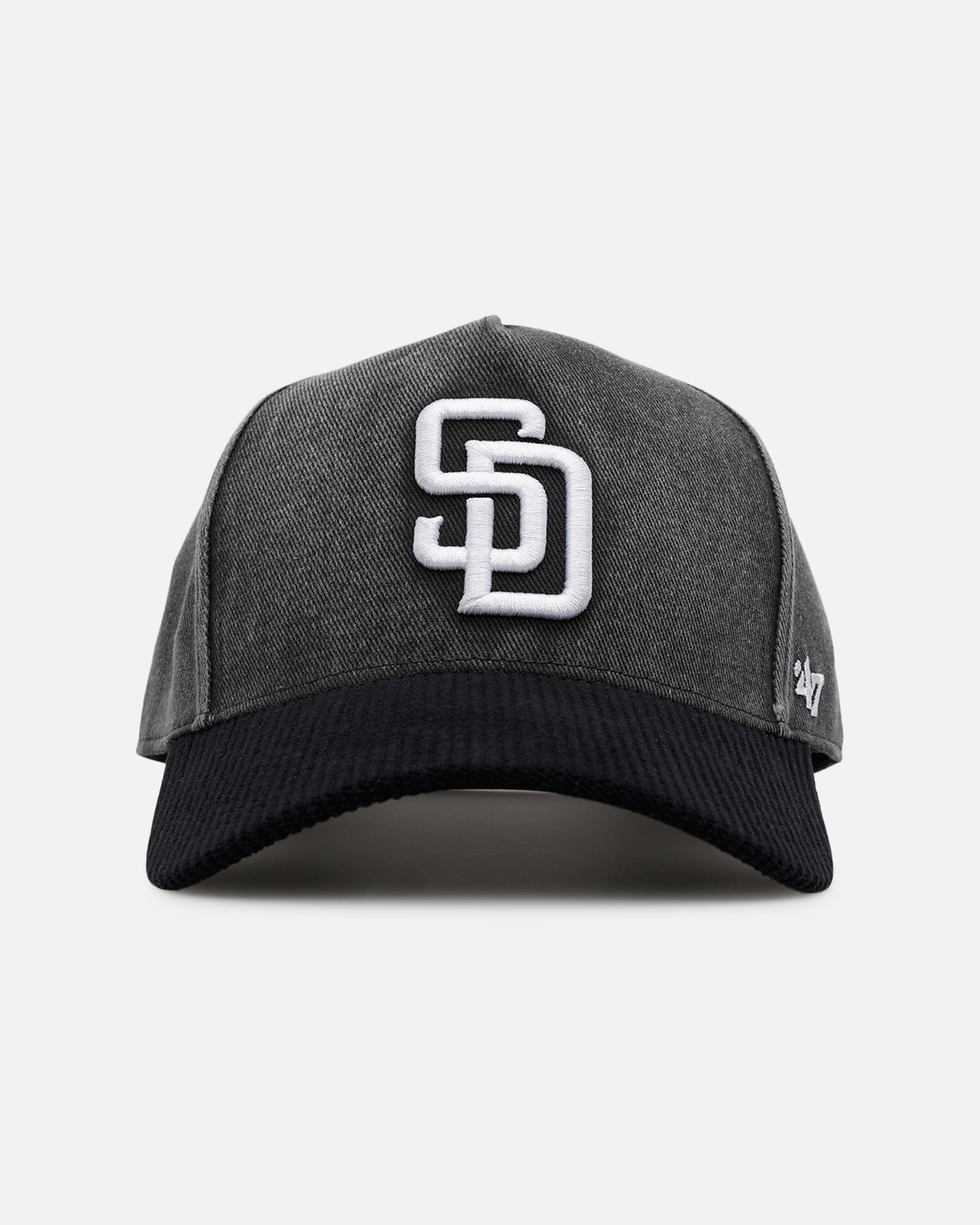 47 Brand San Diego Padres Apollo Corduroy Snapback Hat - Black Adjustable Baseball Cap for Men & Women | Perfect for Baseball Games, Streetwear & Casual Outfits
