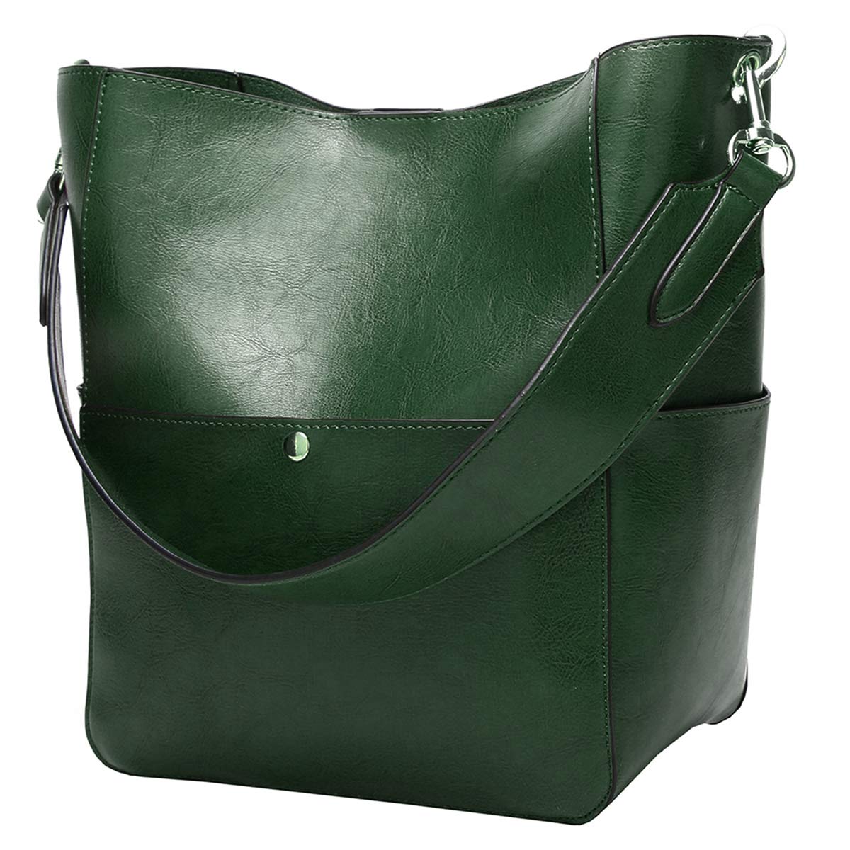 Molodo Women's PU Leather Bucket Tote Bag - Medium Satchel Hobo Purse with Shoulder Strap, Designer Work Handbag for Office, Travel & Daily Use