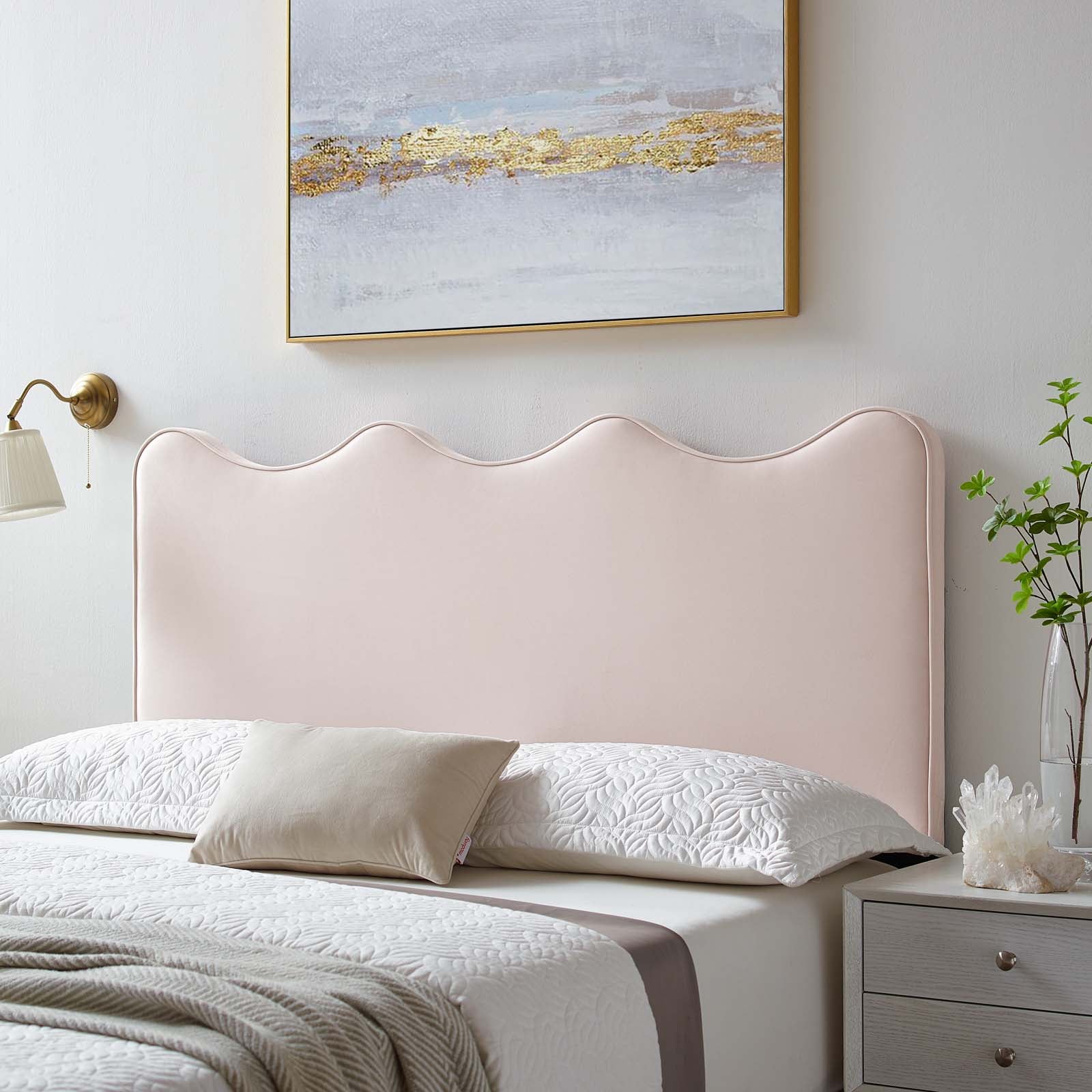 Athena Performance Velvet Upholstered Headboard - Queen Size Bed Frame Accent for Modern Bedroom Decor | Perfect for Master Bedroom, Guest Room & Apartment