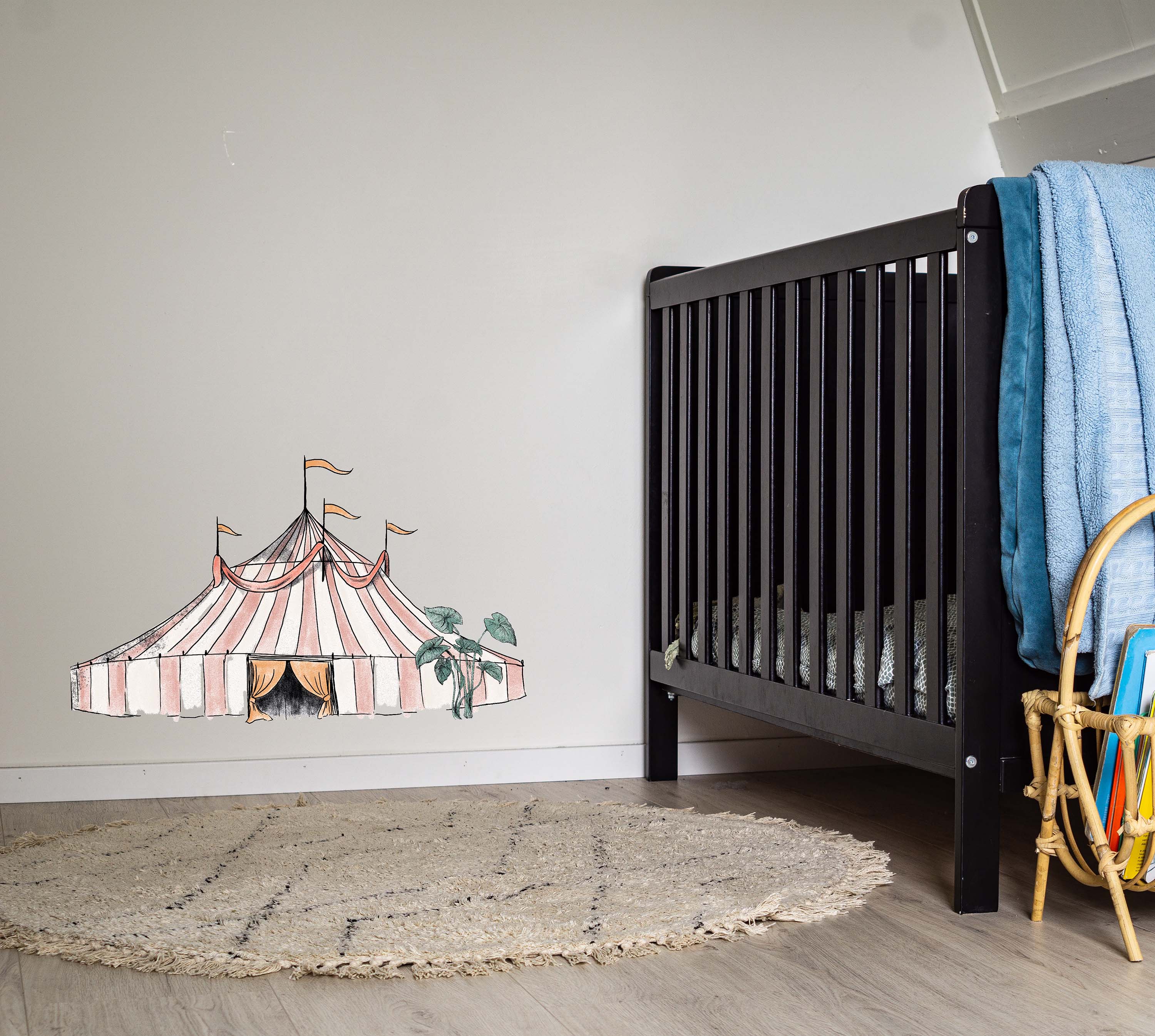 Circus Tent Wall Decal Stickers - Removable Vinyl Wall Art for Kids Room, Nursery, Playroom & Party Decor