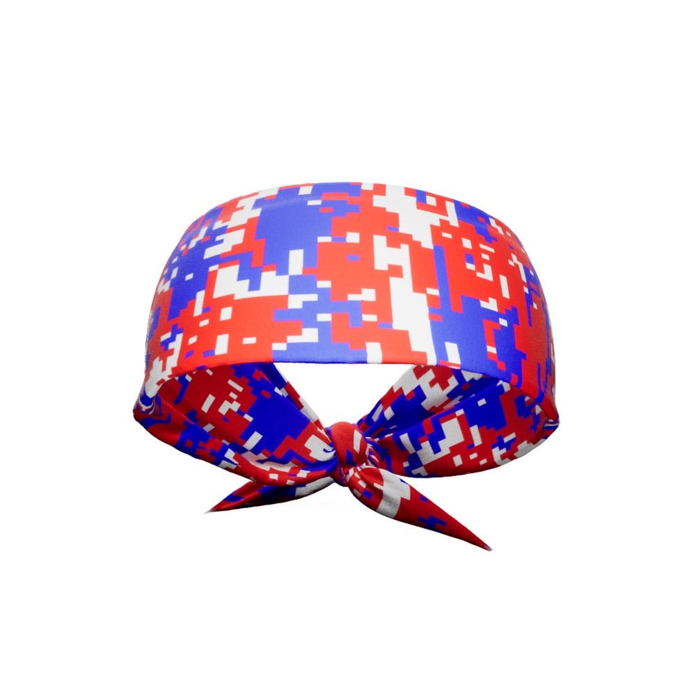 RWB Digital Camouflage Tie Headband - Adjustable & Breathable for Running, Workout, Sports, and Outdoor Activities