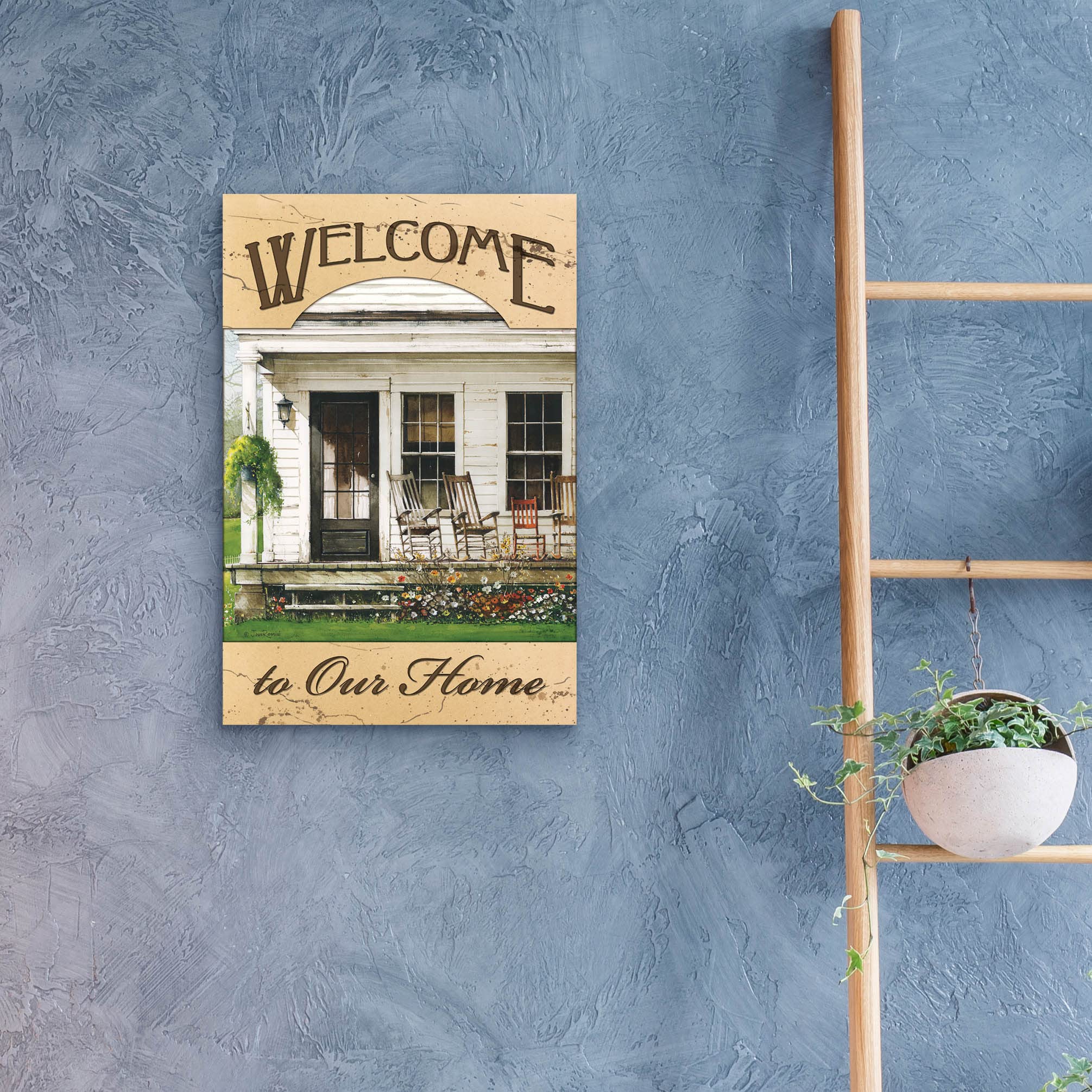 Epic 'Welcome to Our Home' Wall Art by John Rossini - 16x24 Inch Acrylic Glass Painting - Perfect for Living Room, Entryway & Housewarming Gifts