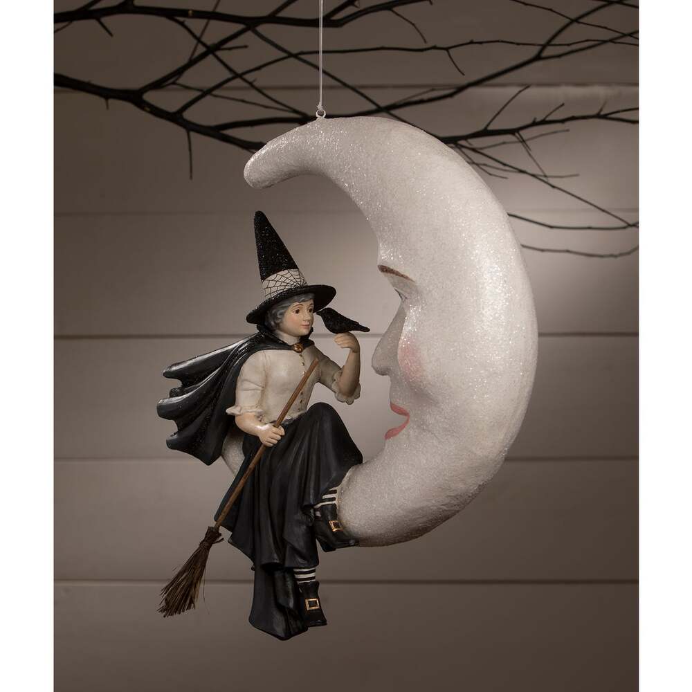 Bewitching Moon Witch Halloween Decor by Bethany Lowe Designs - Perfect for Spooky Home Decor, Witch-Themed Parties & Gothic Interiors