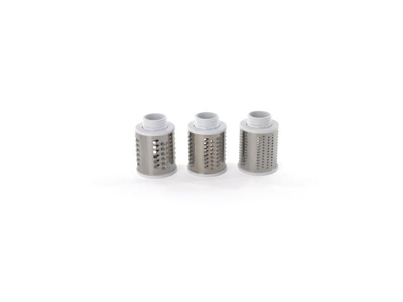 BergHOFF Essentials 4-Piece Rotary Cheese Grater Set with 8 Blades - Perfect for Shredding Cheese, Vegetables & More | Ideal for Kitchen, Cooking & Entertaining