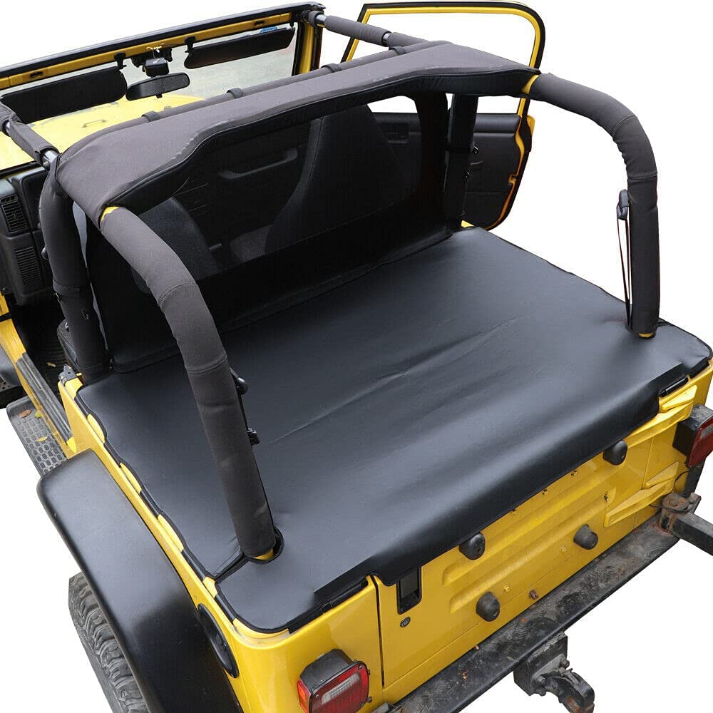 Premium Leather Cargo Mat Cover for 1997-2006 Jeep Wrangler TJ - Heavy Duty Seat Protector, Waterproof Trunk Liner - Perfect for Off-Roading, Camping & Outdoor Adventures