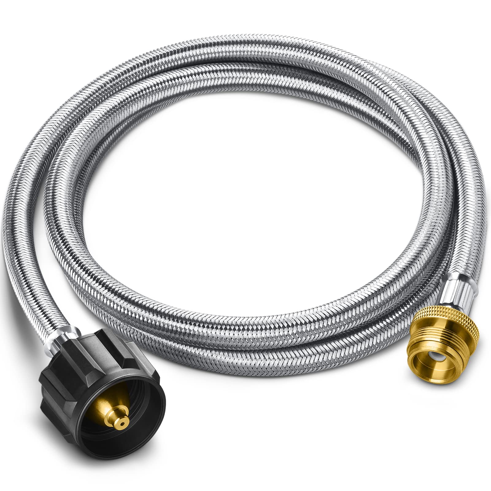 5FT Propane Hose Adapter - Convert 1lb to 20lb Tank for Weber, Coleman, Blackstone Grills, Buddy Heaters & More | Perfect for Camping, Backyard BBQs, Tailgating & Outdoor Cooking