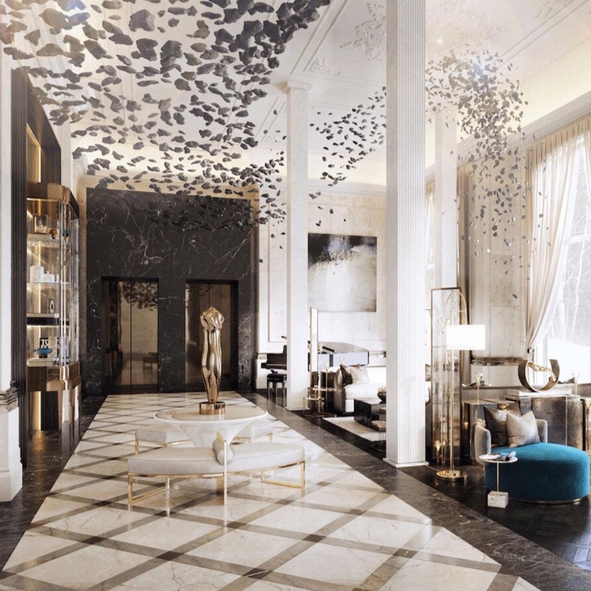 Elegant Charcoal Chandeliers - Modern G to L Size Hanging Lights for Dining Room & Bedroom Decor