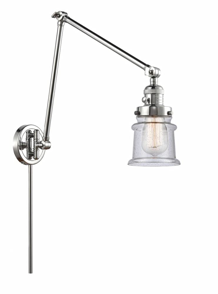 Innovations Lighting 238-PC-G184S Small Canton 1 Light Swing Arm Wall Sconce - Franklin Restoration Collection - Vintage Industrial Style for Bedroom, Living Room & Office Lighting