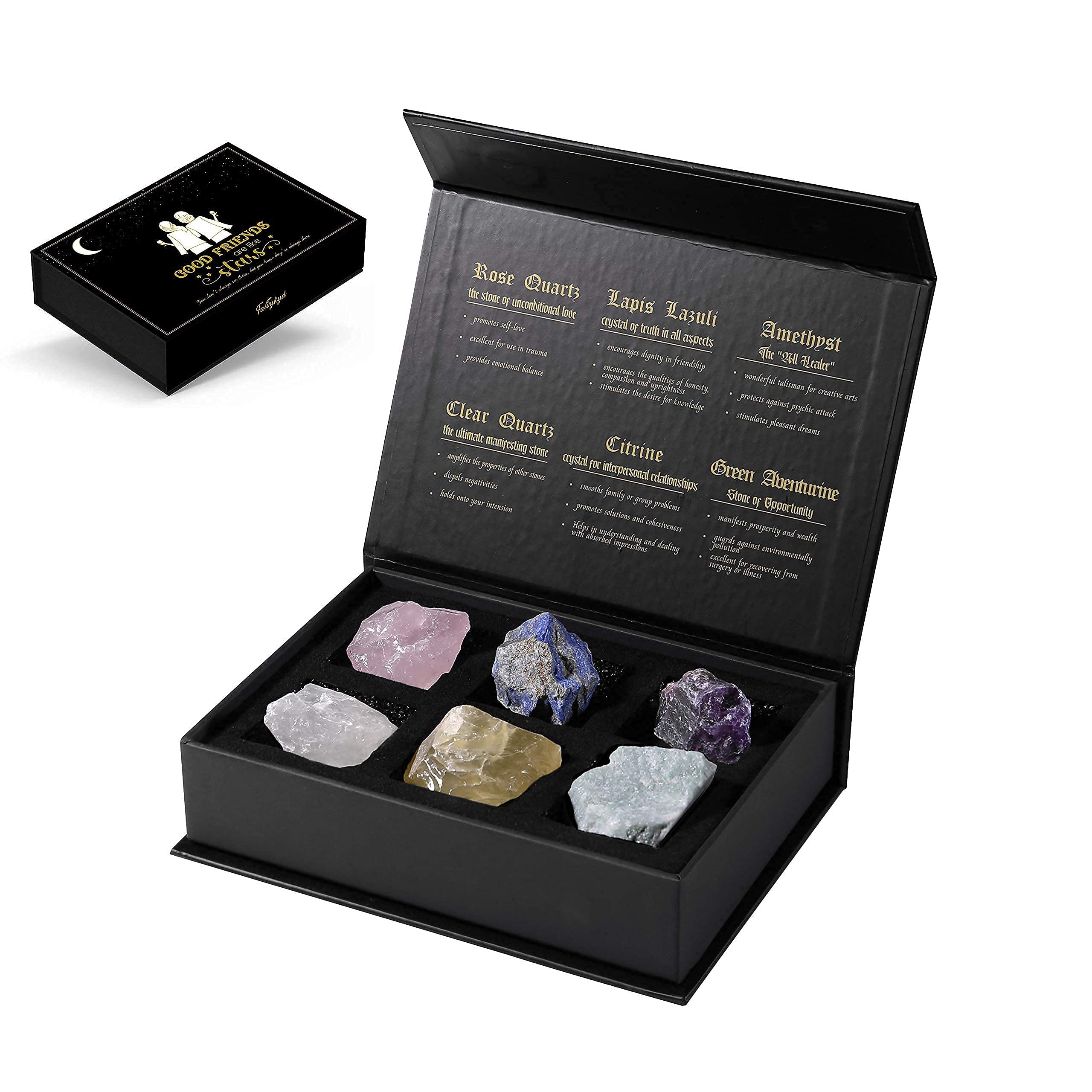 Healing Crystals & Stones Gift Set for Women | Best Friend Birthday Present, Unique BFF Gifts for Her | Spiritual Wellness, Meditation & Home Decor
