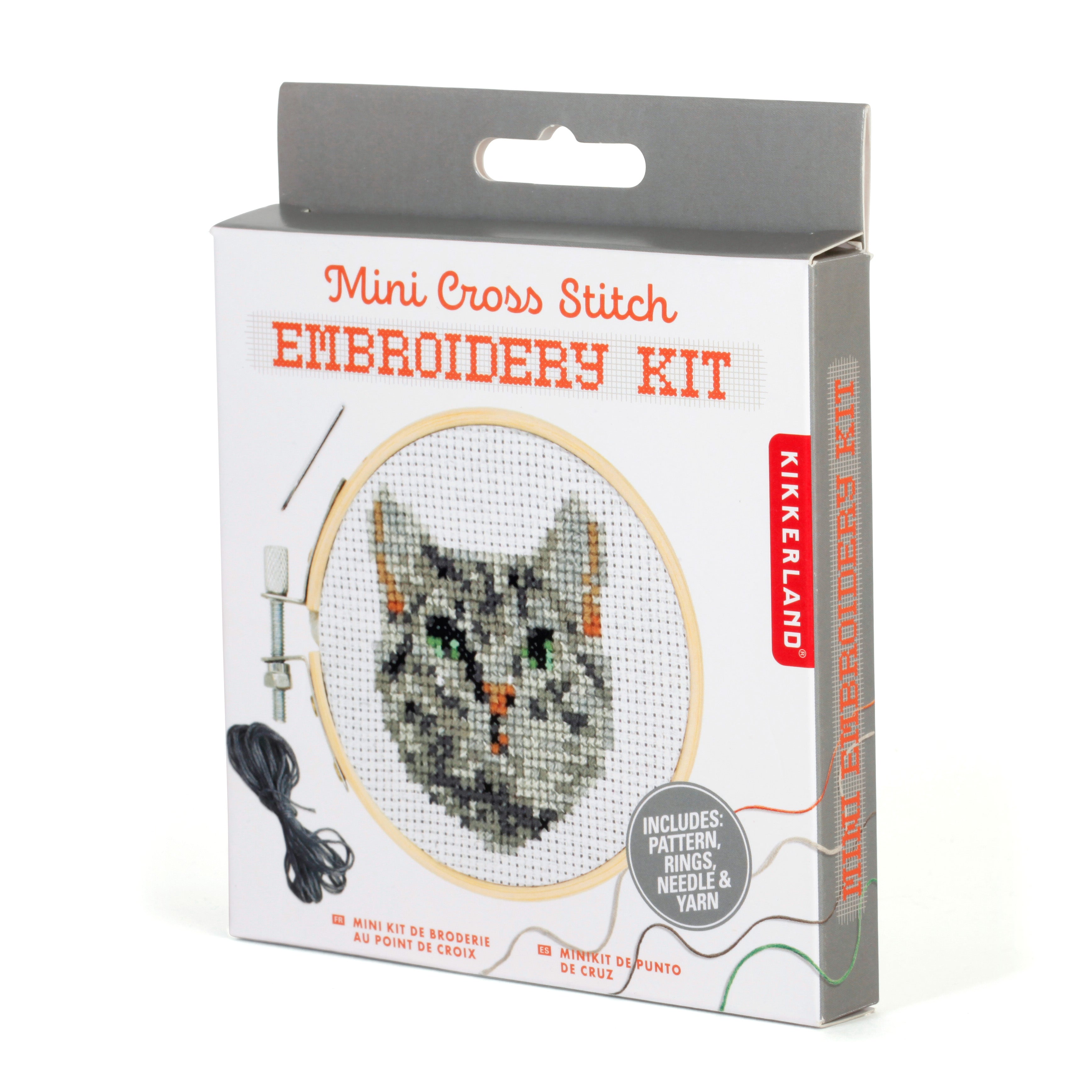Tabby Cat Mini Cross Stitch Embroidery Kit for Beginners - DIY Handmade Craft Kit with Pattern, Thread & Needle - Perfect for Home Decor, Gifts & Relaxation