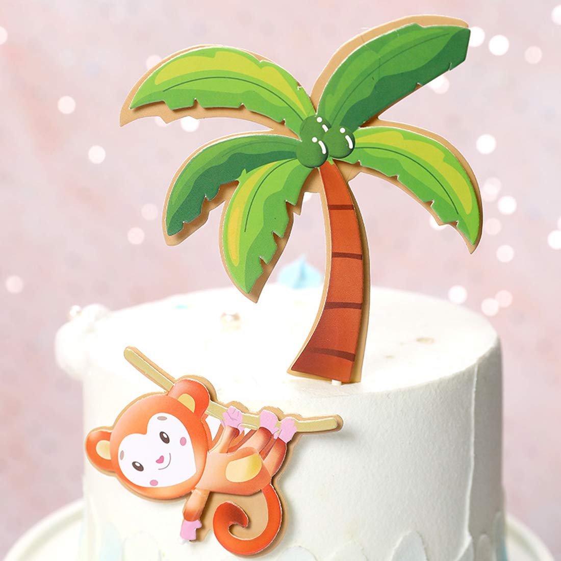 Jungle Safari Animal Cake Toppers Set - Lion & Monkey Cupcake Decorations for Birthday Parties, Baby Showers & Animal Theme Celebrations | Perfect for Kids' Cakes, Desserts & Party Decor