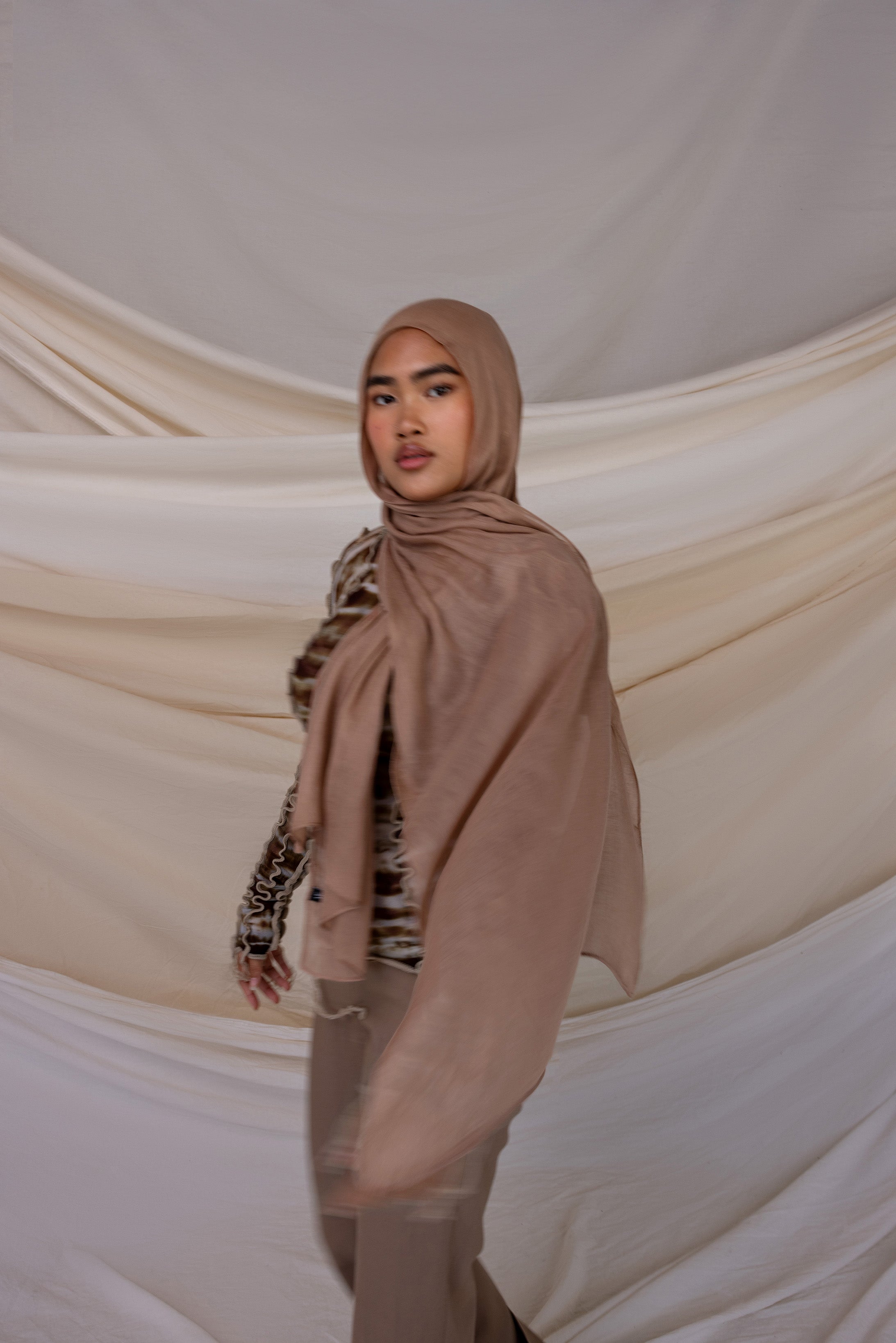Tan Light Modal Fabric - Soft & Breathable Material for Dresses, Tops & Loungewear | Perfect for Summer Outfits & Casual Wear