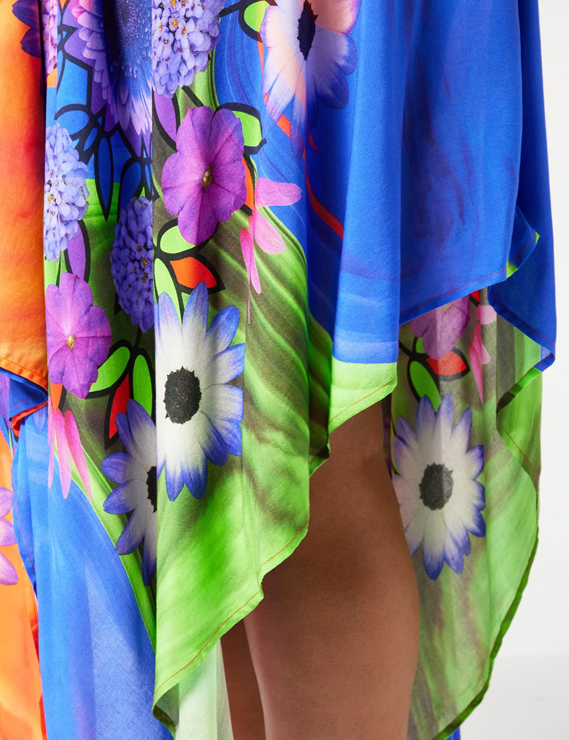 Desigual Women's Floral Beach Dress - Roseau Print, Size M | Perfect for Summer Vacations, Beach Getaways & Casual Outings