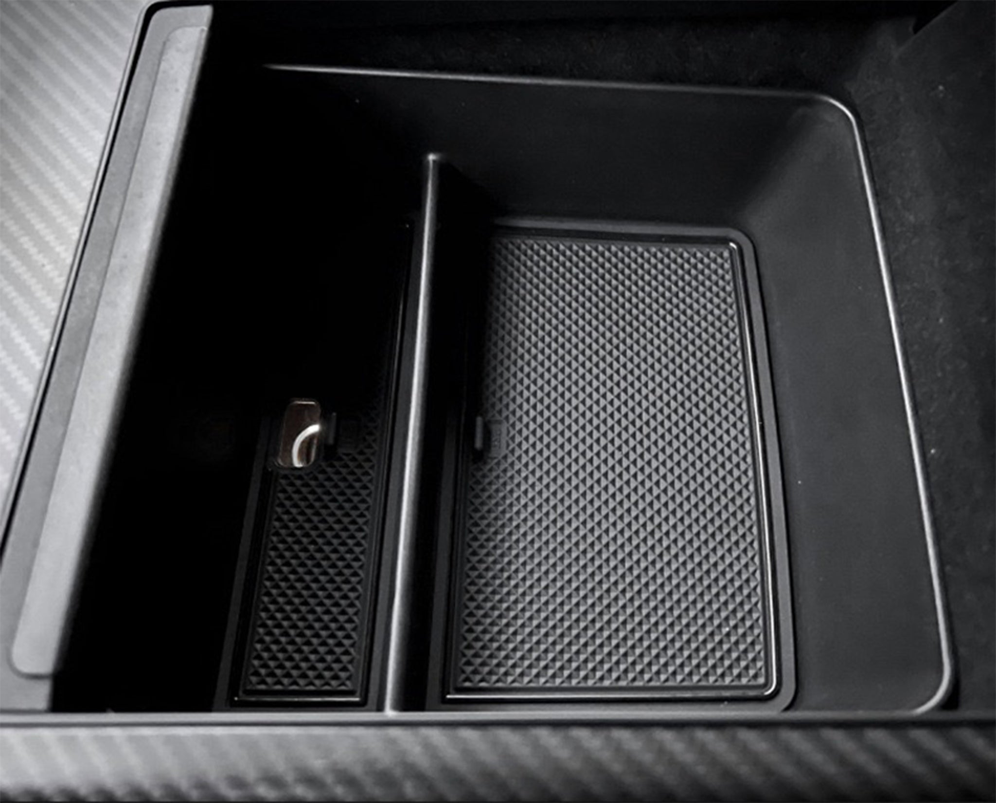 Tesla Model S & X Center Console Armrest Storage Organizer (2021+) - Premium Interior Accessory for Car Organization & Phone Charging Storage