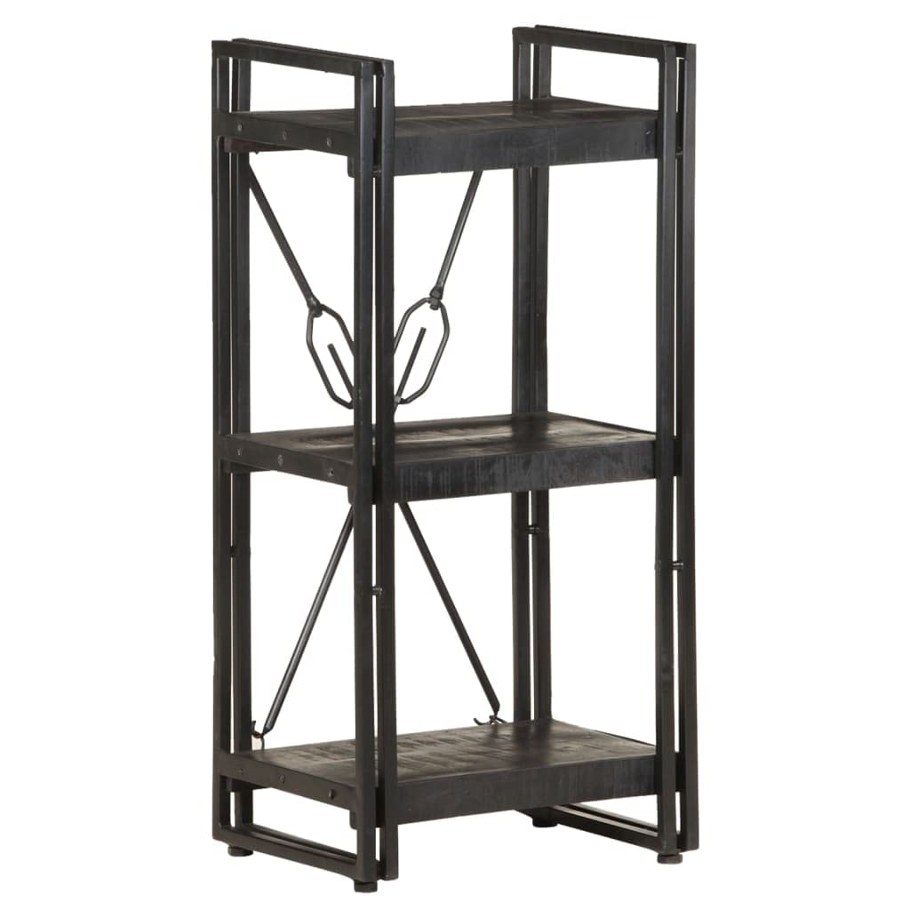 3-Tier Bookcase with Storage Shelves - Solid Mango Wood Bookshelf for Bedroom, Living Room & Office - 15.7