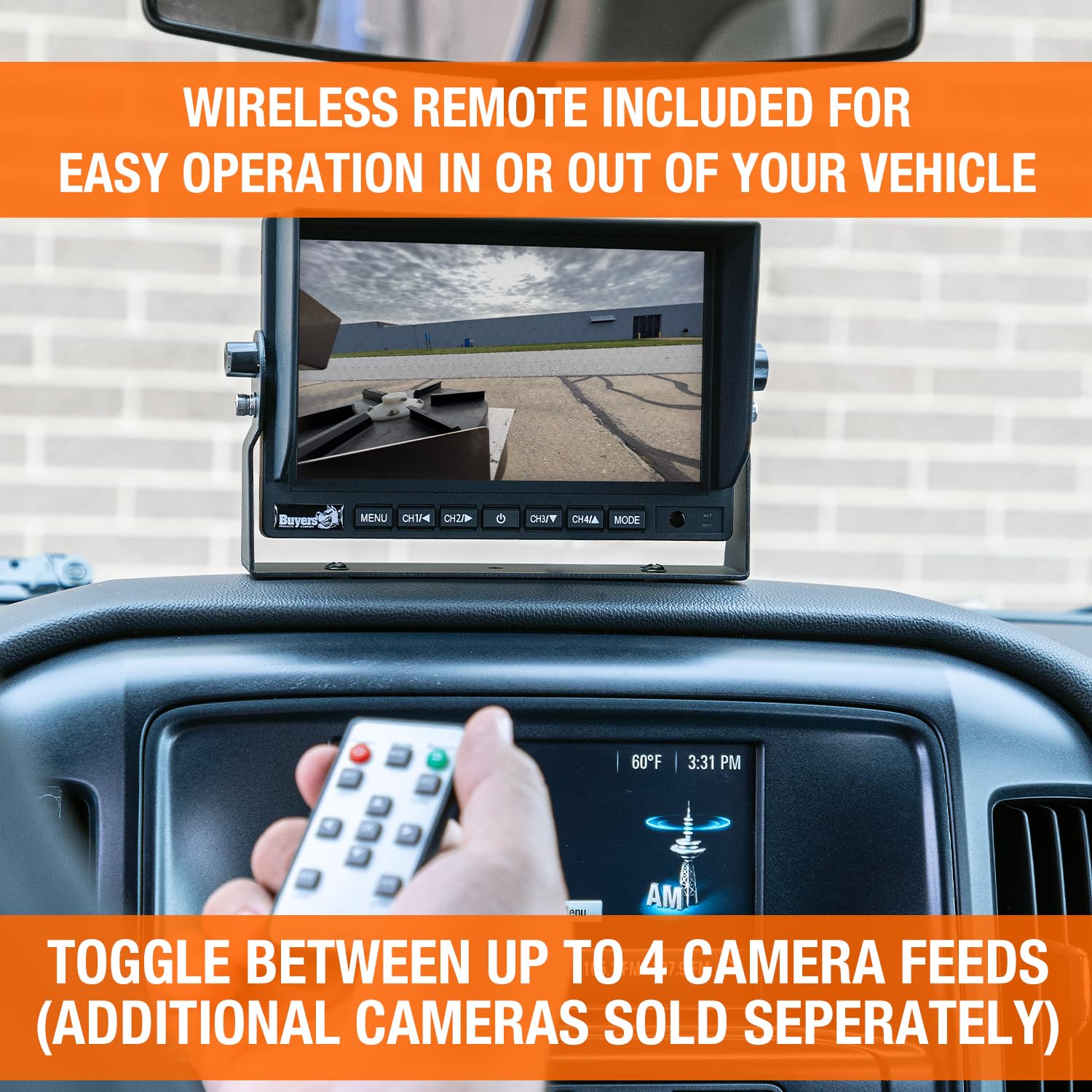 Buyers Products Company Wireless Rear Observation System with Backup Camera - HD Night Vision, Easy Installation for Trucks, Trailers & RVs - Perfect for Parking, Towing & Safety Maneuvering