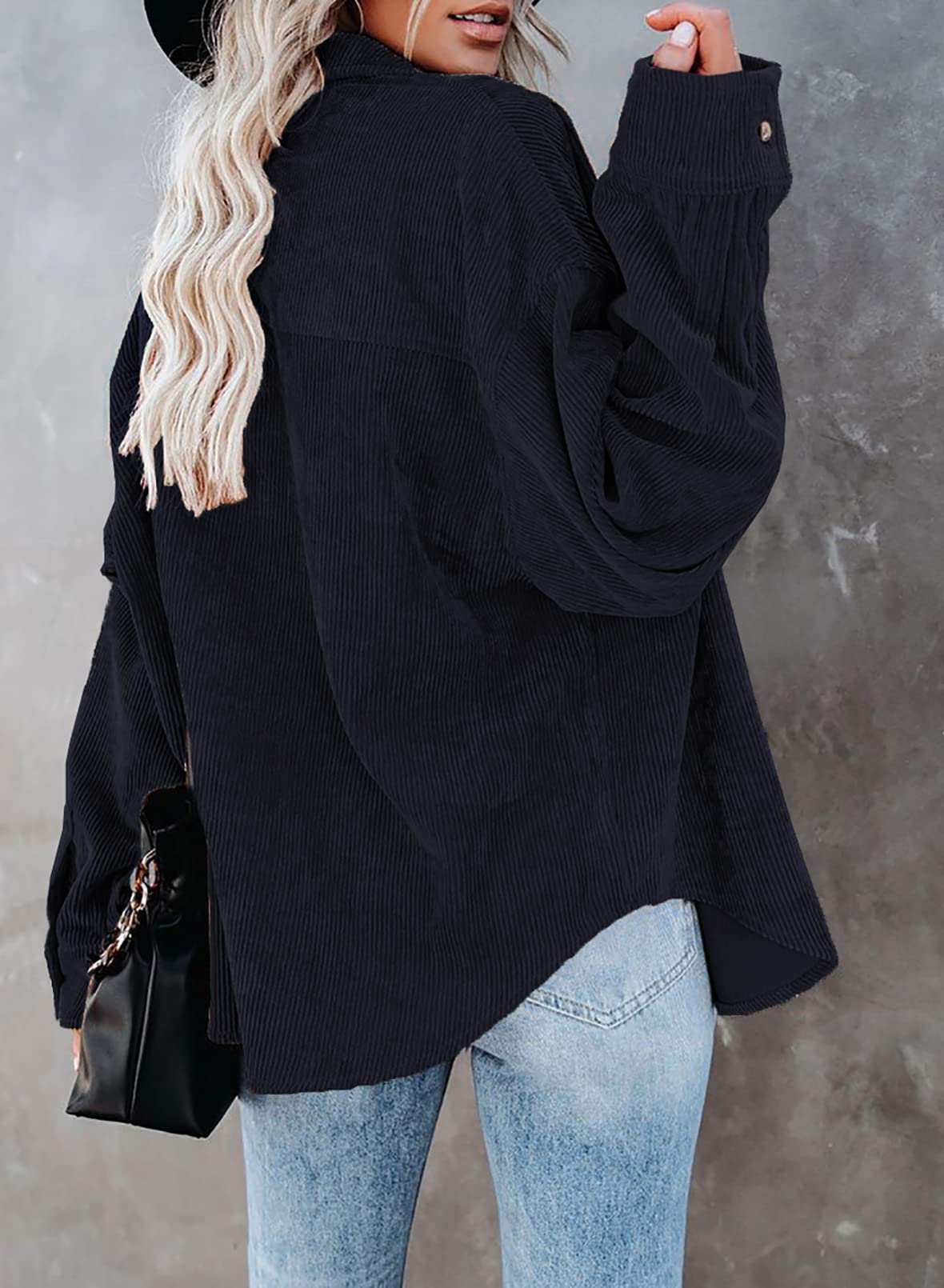 Dokotoo Women's Corduroy Button Down Shirt - Long Sleeve Oversized Boyfriend Blouse for Casual & Work Wear | Fall & Winter Fashion Tops