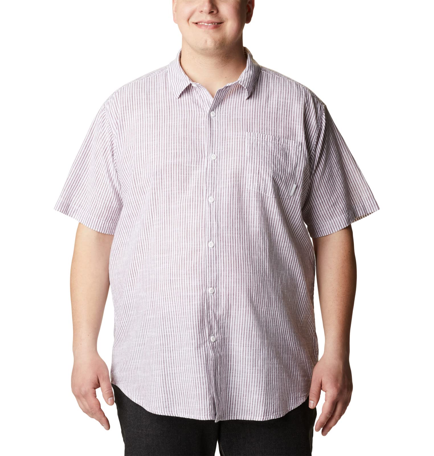 Columbia Men's Under Exposure Yarn Dye Short Sleeve Shirt - Lightweight Quick-Dry Hiking & Travel Button-Up Shirt for Outdoor Adventures