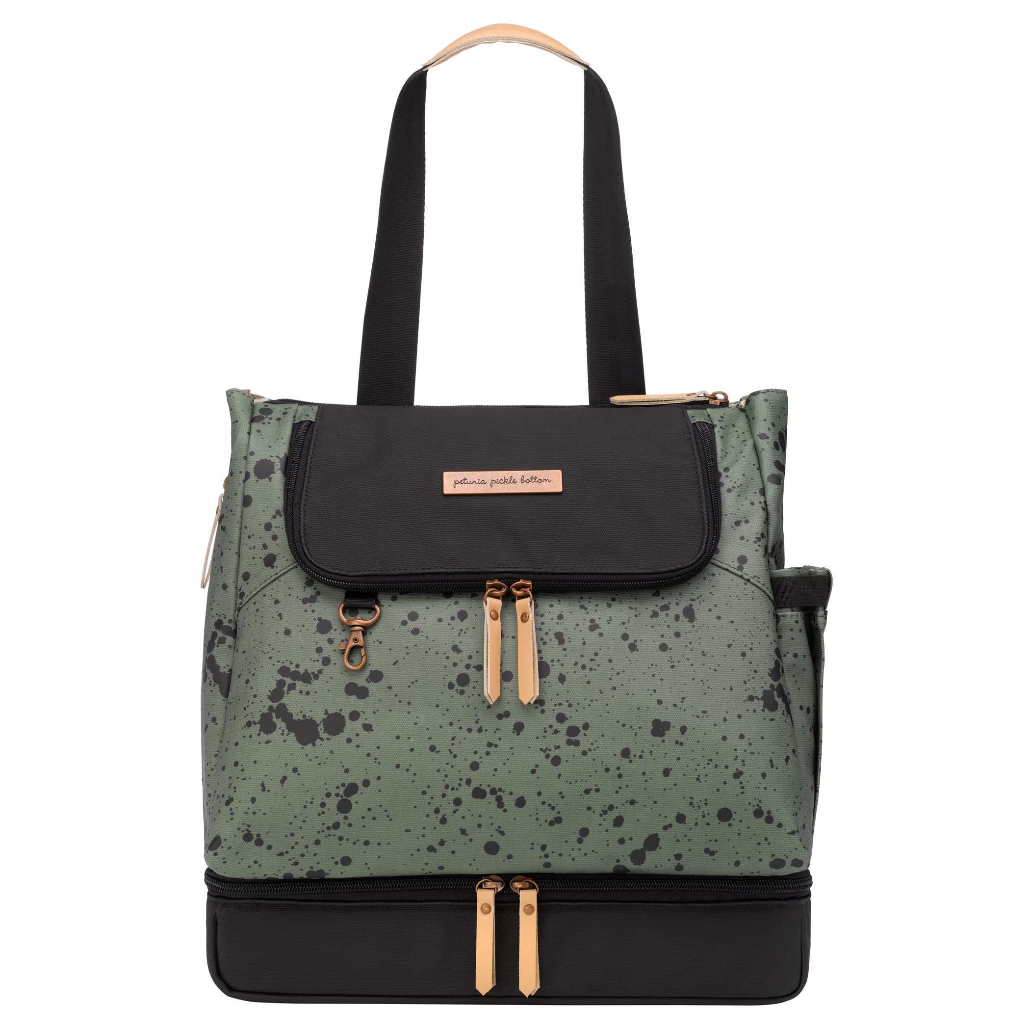 Petunia Pickle Bottom Pivot Backpack - Convertible Diaper Bag with Insulated Pockets & Spacious Interior | Olive Ink Blot | Perfect for Moms, Travel & Daily Use