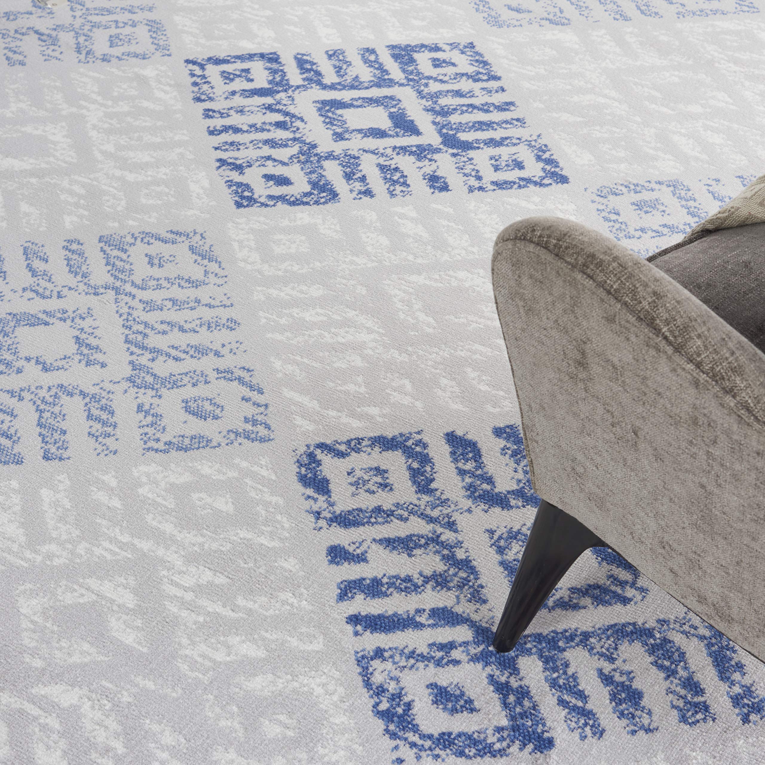 Nourison Whimsicle Tribal Grey Blue 8'4
