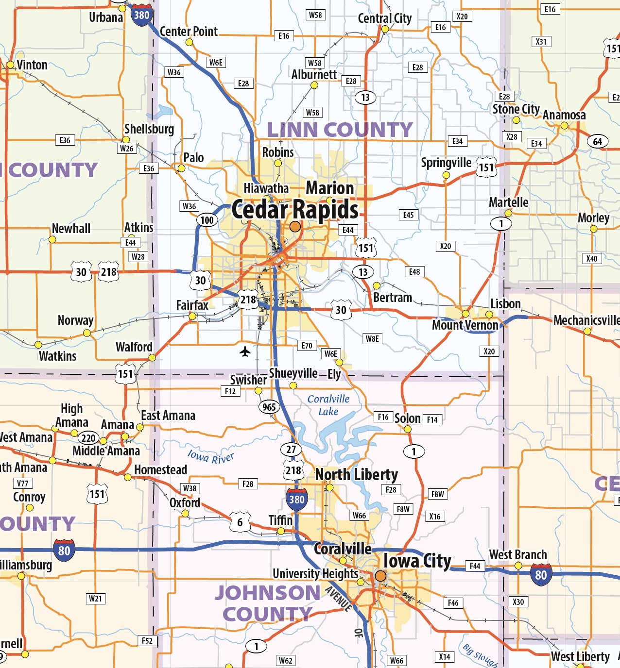 Iowa Laminated Wall Map - 43