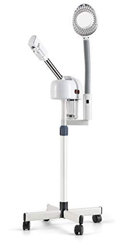 2-in-1 Facial Steamer with 5X LED Magnifying Lamp - Hot Ozone Steam for Deep Cleansing & Skin Care | Perfect for Home Spa, Blackhead Removal & Facial Treatments