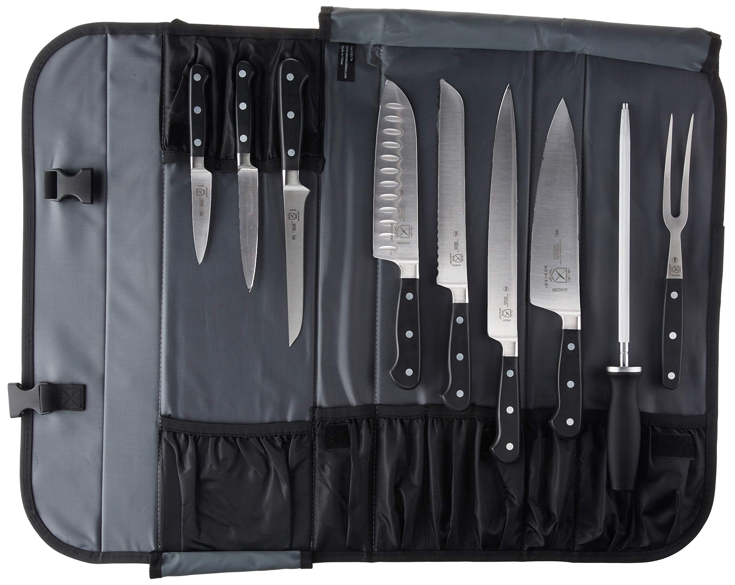 Premium Mercer Culinary 10-Piece Forged Knife Set - Professional Renaissance Chef Knives with Black Handles | Perfect for Home Cooking, Restaurant Use & Gourmet Food Preparation