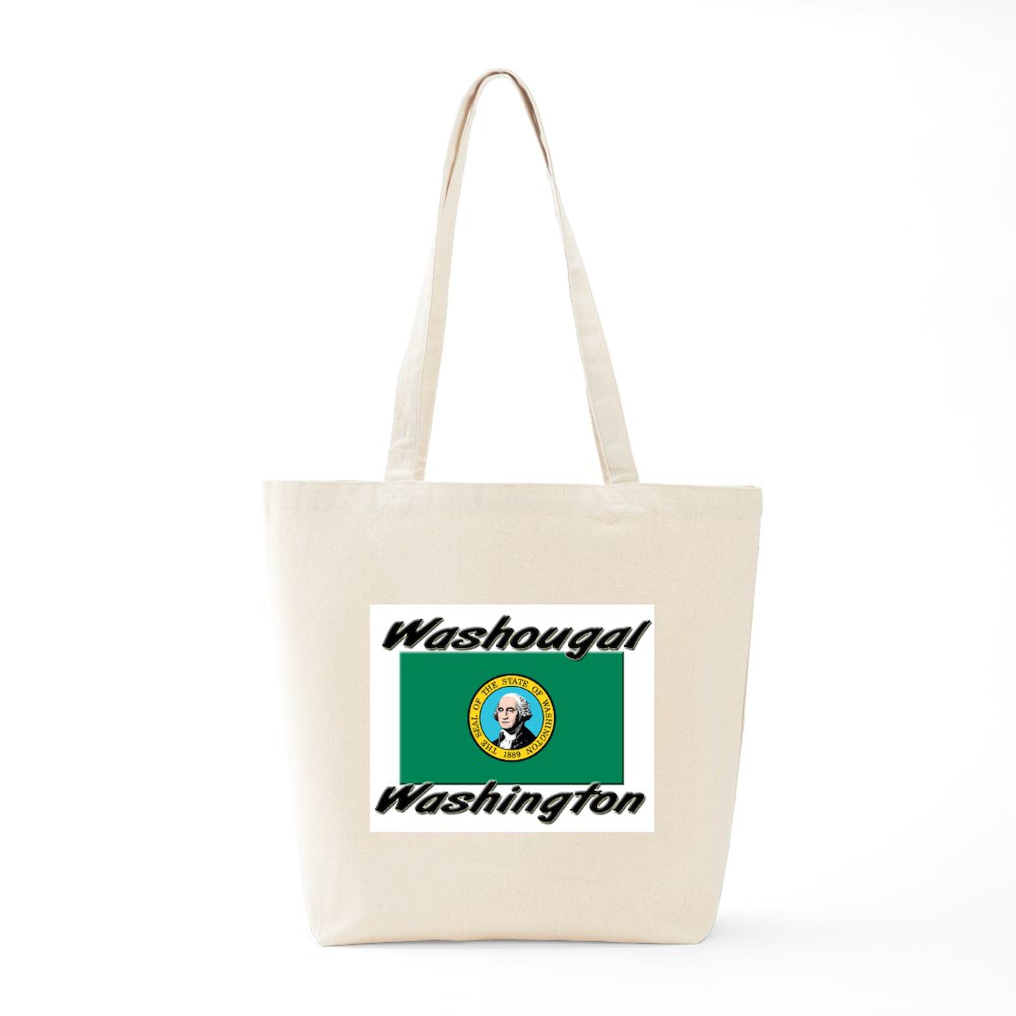 Washougal Washington Tote Bag - Natural Canvas Reusable Shopping Bag for Groceries, Beach & Everyday Use | Eco-Friendly & Durable