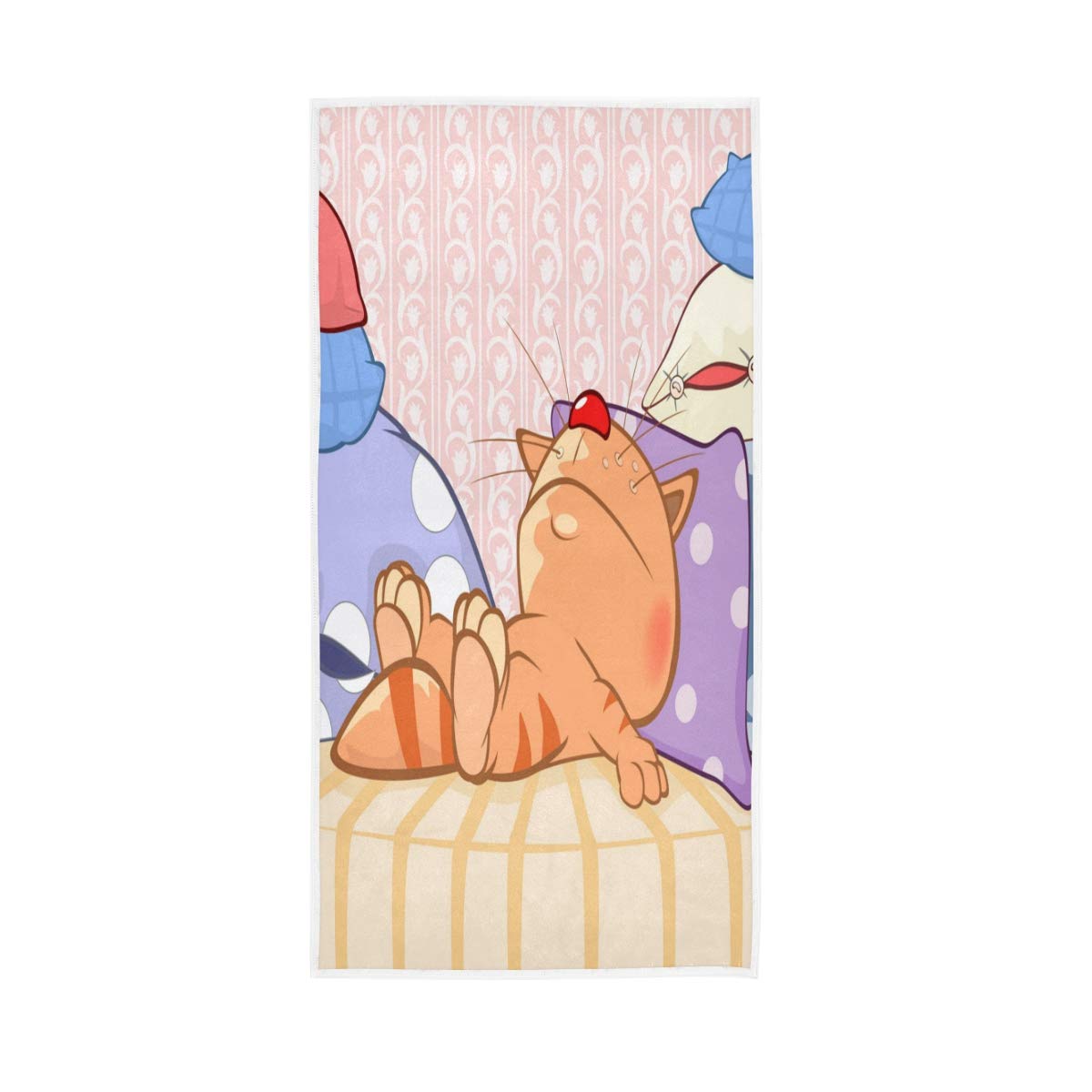 Senya Soft & Absorbent Cat-Themed Bath Towel Set - 30x15 Inch Hand Towels for Bathroom, Spa, Gym & Sports - Perfect for Home, Travel & Gifts