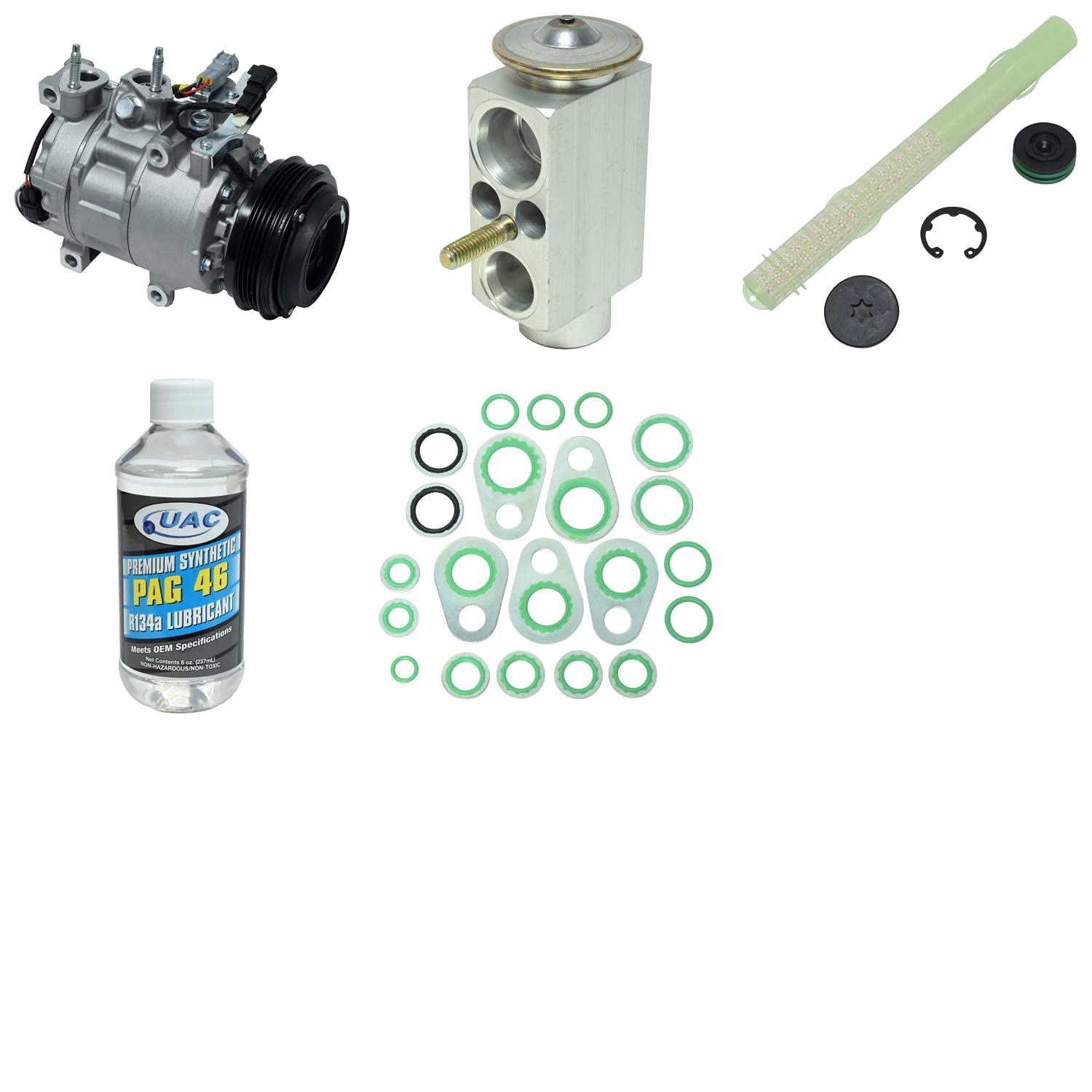 HVAC A/C Compressor Replacement Kit - Compatible with Multiple Car Models | High-Performance Auto Air Conditioning System Repair | Perfect for DIY Mechanics & Professional Technicians | Use for Vehicle AC System Maintenance & Repair
