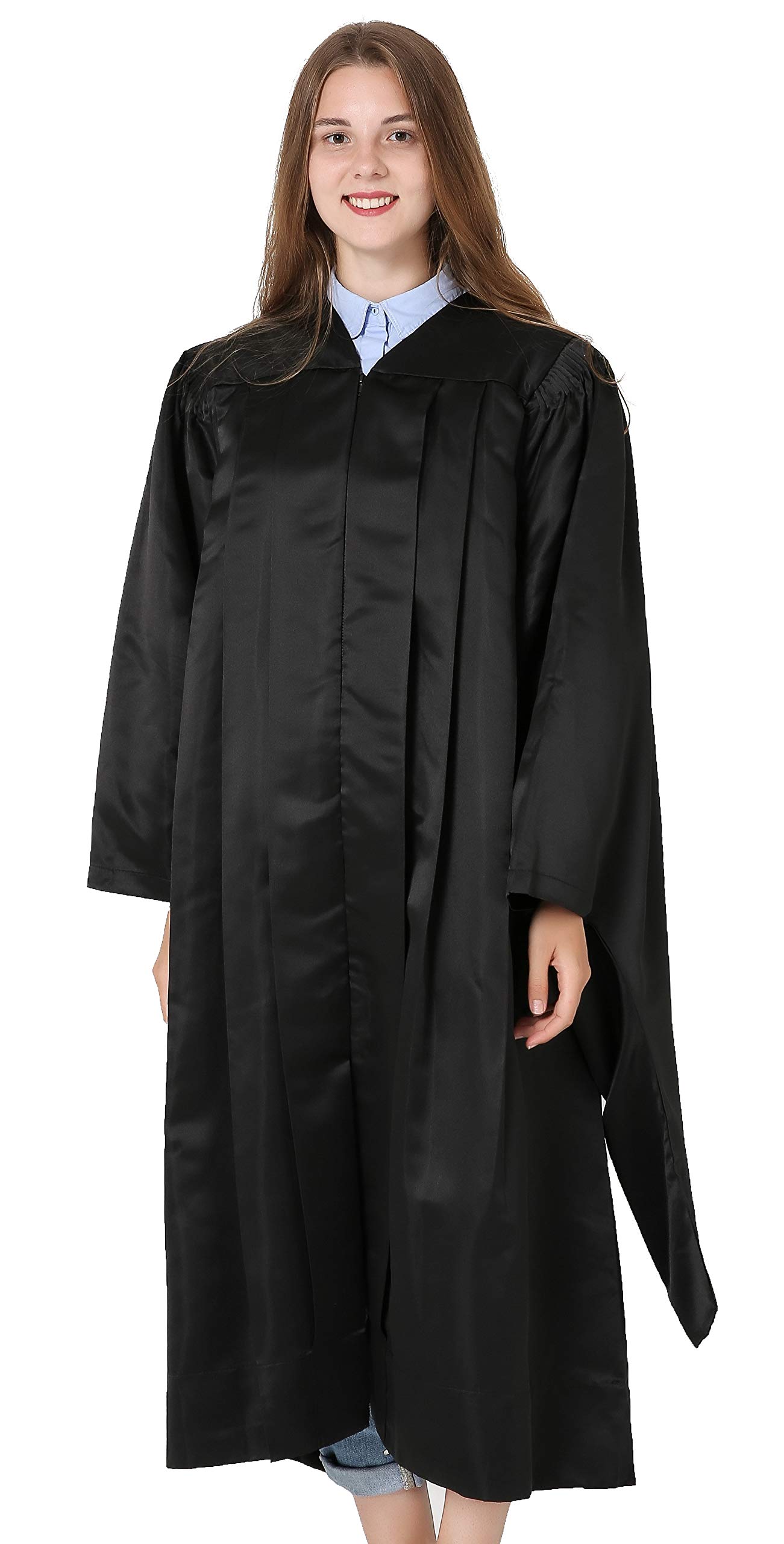 GraduationMall Unisex Deluxe Master Graduation Gown - Premium Quality Academic Robe for College & University Graduation Ceremonies, PhD & Master Degree Commencement