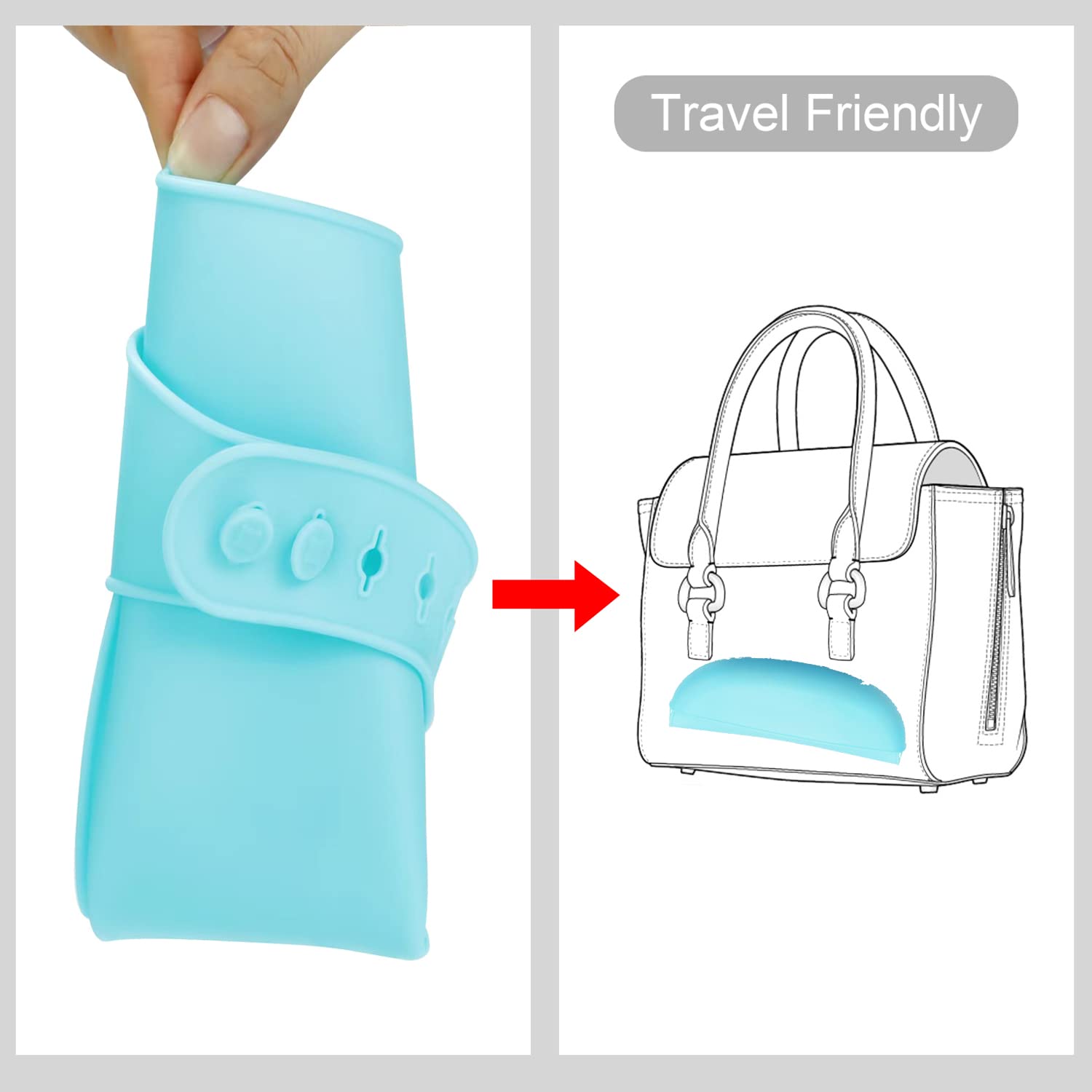PandaEar 2 Pack Ultra Thin Silicone Baby Bibs with Adjustable Neck & Food Catcher Pocket - Soft, Waterproof, Lightweight Feeding Bib for Infants & Toddlers - Unisex, Non-Messy (Blue Green) - Perfect for Mealtime, Travel & Daycare Use
