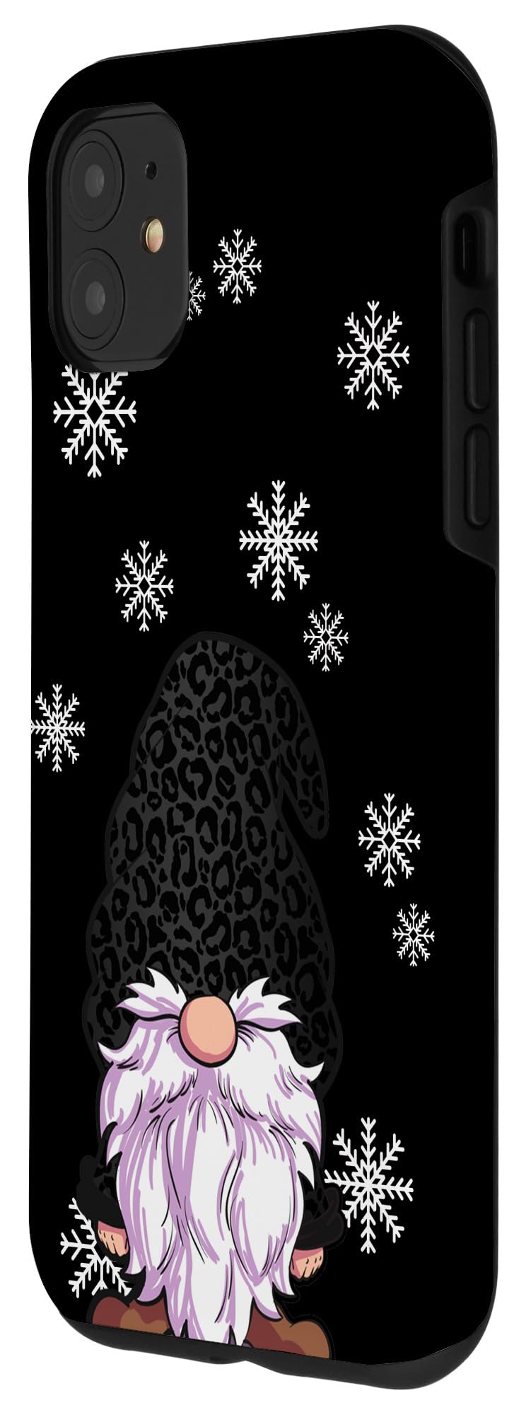 iPhone 11 Case Christmas Design - Santa Hat & Snow Leopard Print Protective Phone Cover | Perfect Holiday Gift for Christmas Party, Family Gathering & Winter Vacation