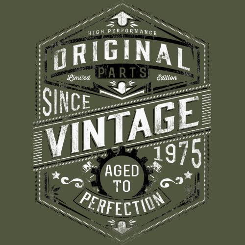 Vintage 1975 Aged to Perfection 50th Birthday Gift T-Shirt for Men - Funny 50 Year Old Birthday Present - Perfect for Parties & Milestone Celebrations