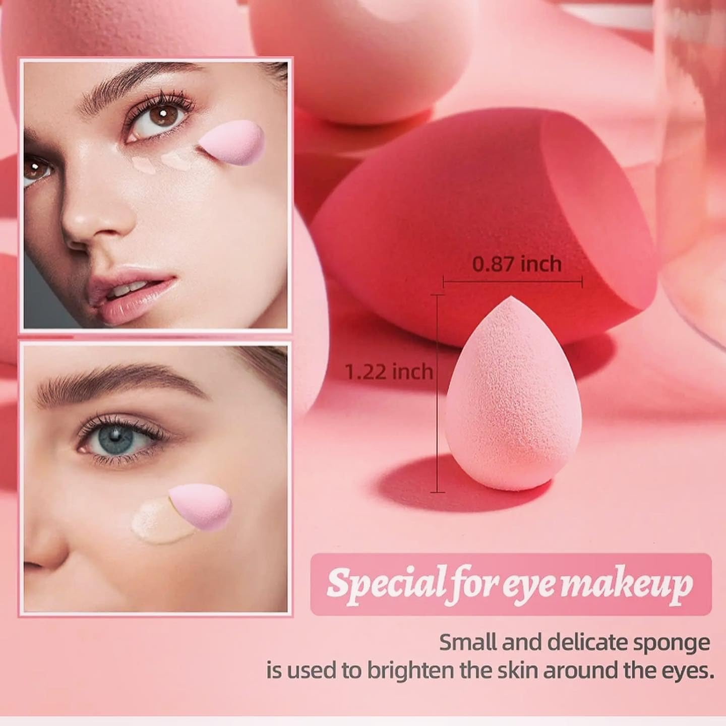 Feelhigh Professional Makeup Sponge Set - 7-Piece Beauty Blender Kit (4 Large & 3 Small) for Flawless Foundation Application - Damp or Dry Use, Perfect for Liquid, Cream & Powder Makeup - Travel-Friendly Storage Jar Included - Ideal for Everyday Makeup, Contouring & Highlighting