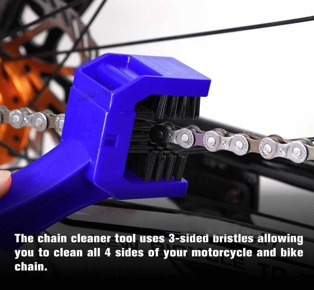AASONS Bike Chain Cleaner Brush - Soft & Long Bristles for Quick Cleaning of Bicycle & Motorcycle Chains | Durable Multi-Purpose Sprocket Brush | Perfect for Road Bikes, Mountain Bikes & Dirt Bikes Maintenance (Pack of 1)