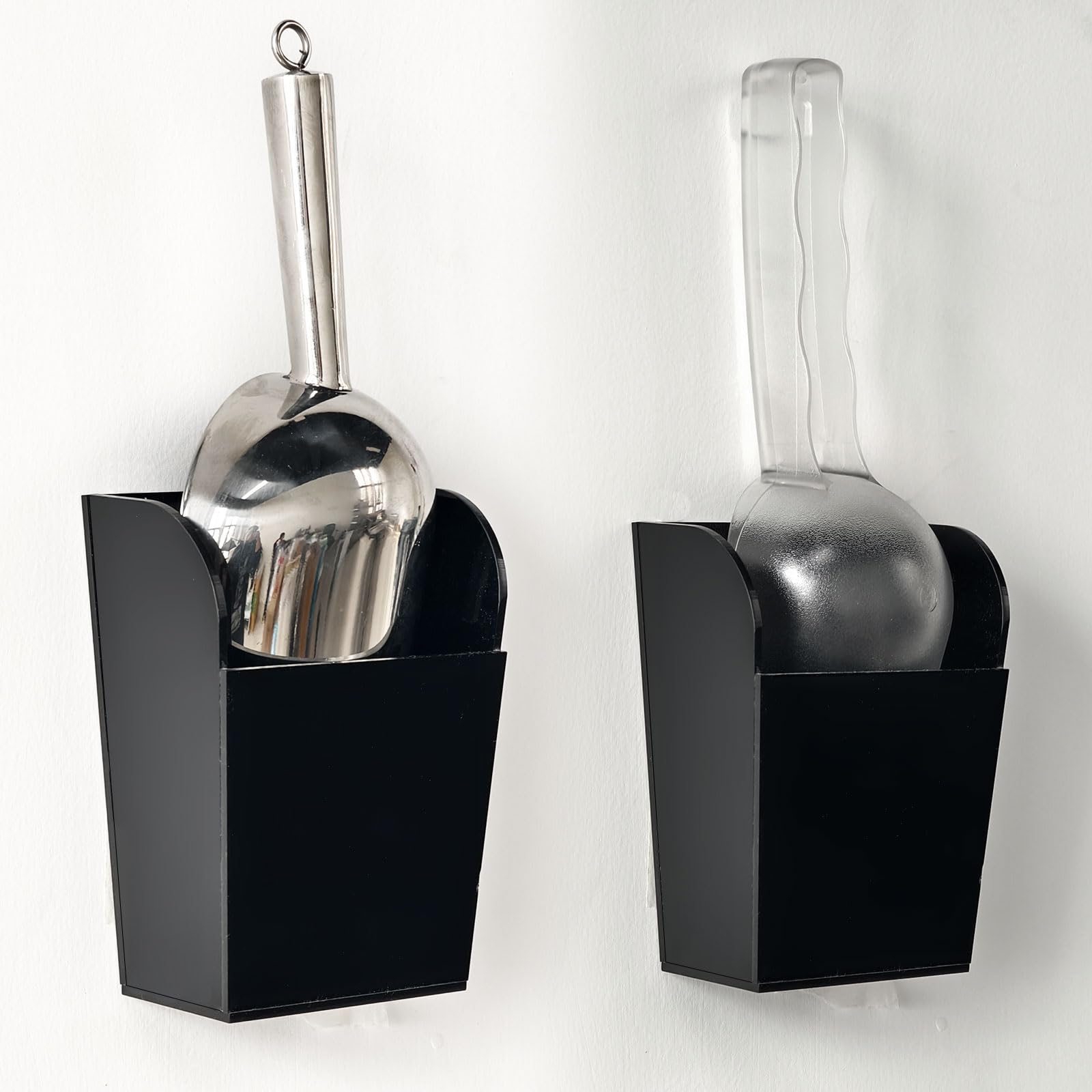 2 Pack Black Ice Scoop Holder for Countertop Ice Makers - Durable & Stylish Scoop Organizer for Kitchen, Bar, RV, and Restaurant Use