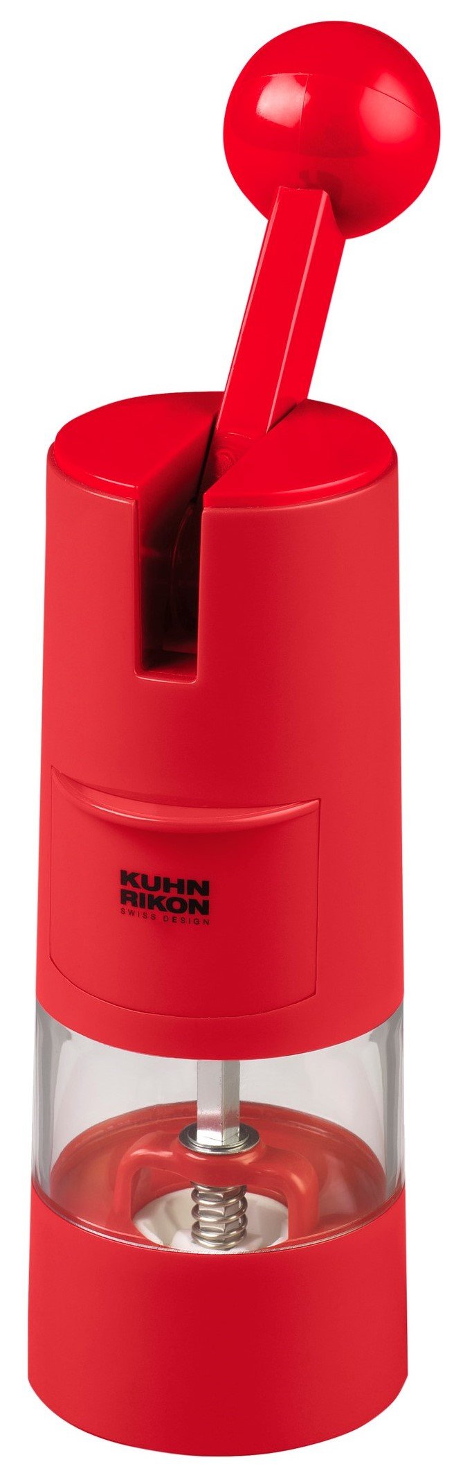 Kuhn Rikon Adjustable Ratchet Grinder with Ceramic Mechanism - Premium Salt, Pepper & Spice Mill (8.5 x 2.25 Inches, Red) - Perfect for Kitchen, Dining Table & Gourmet Cooking