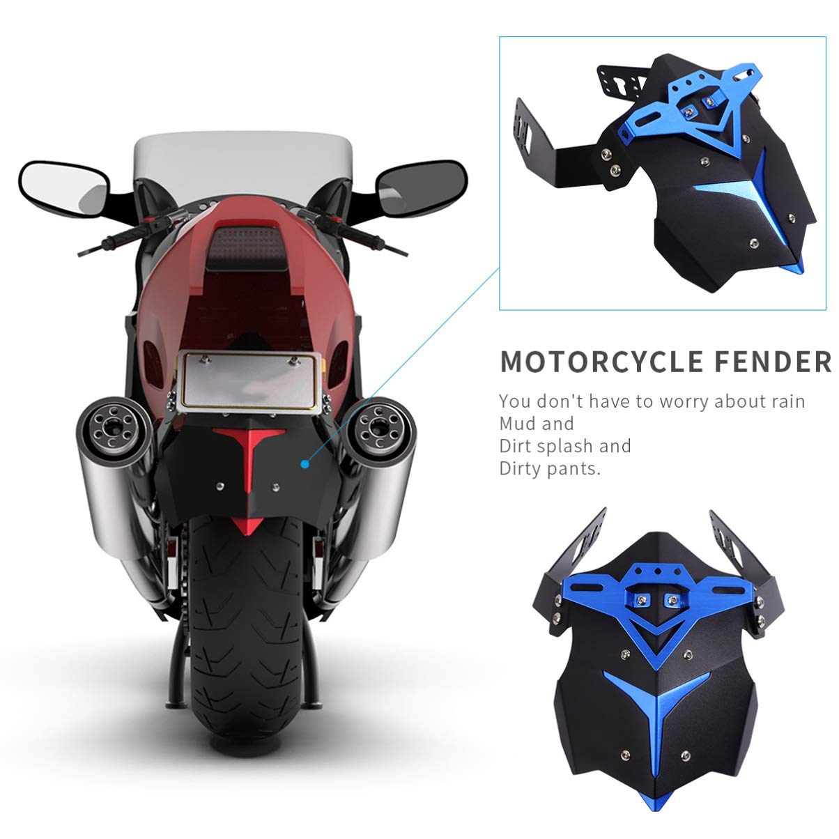 Garneck 1 Set Universal Motorcycle Front & Rear Motor Accessories - Compatible with Most Bike Models - Perfect for Road Trips, Commuting & Off-Road Adventures